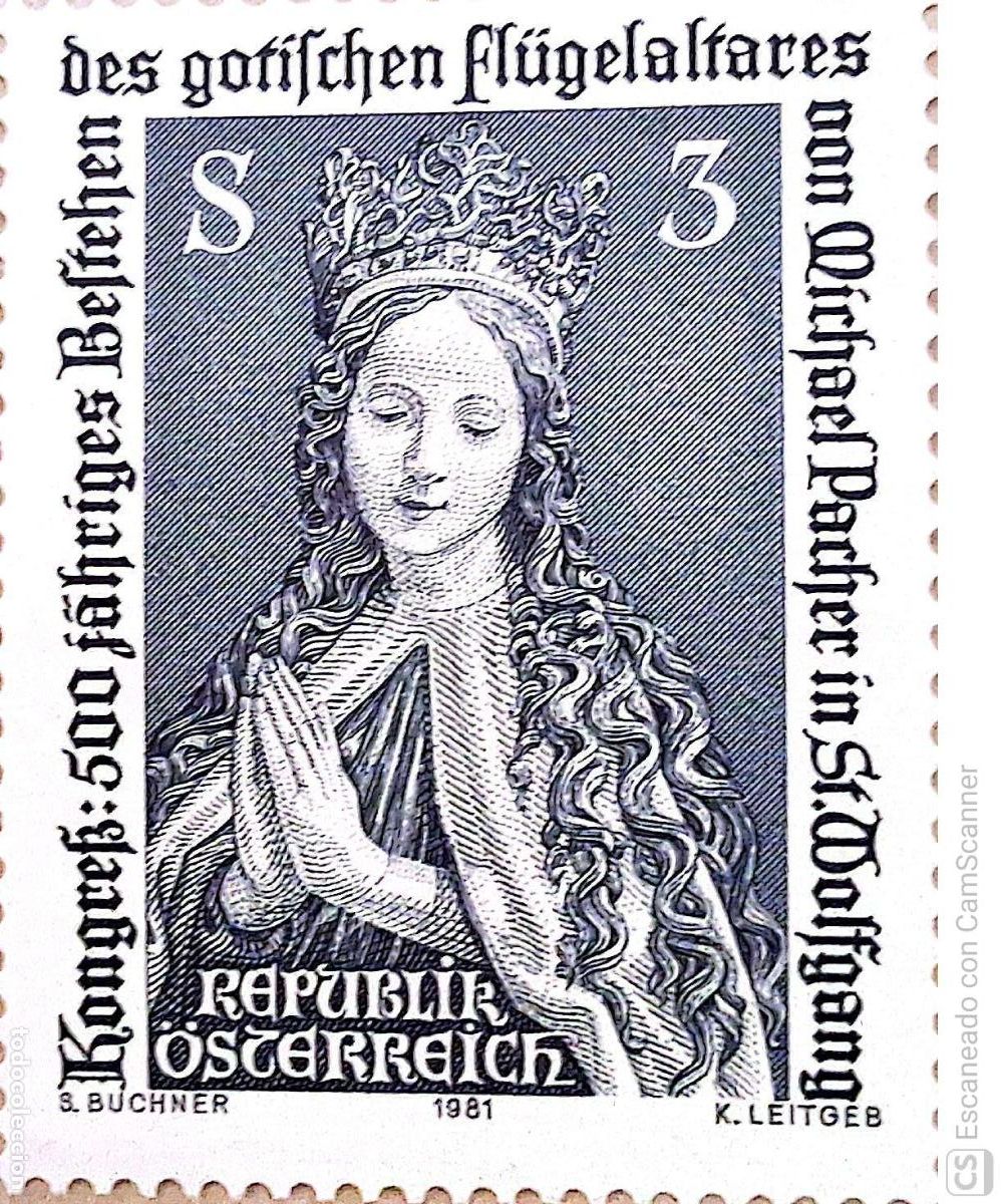Sellos: Austria. 1510 Coronaci&oacute;n de la Virgen de Michael Pacher. 1981. Sellos nuevos y numeraci&oacute;n Yvert.