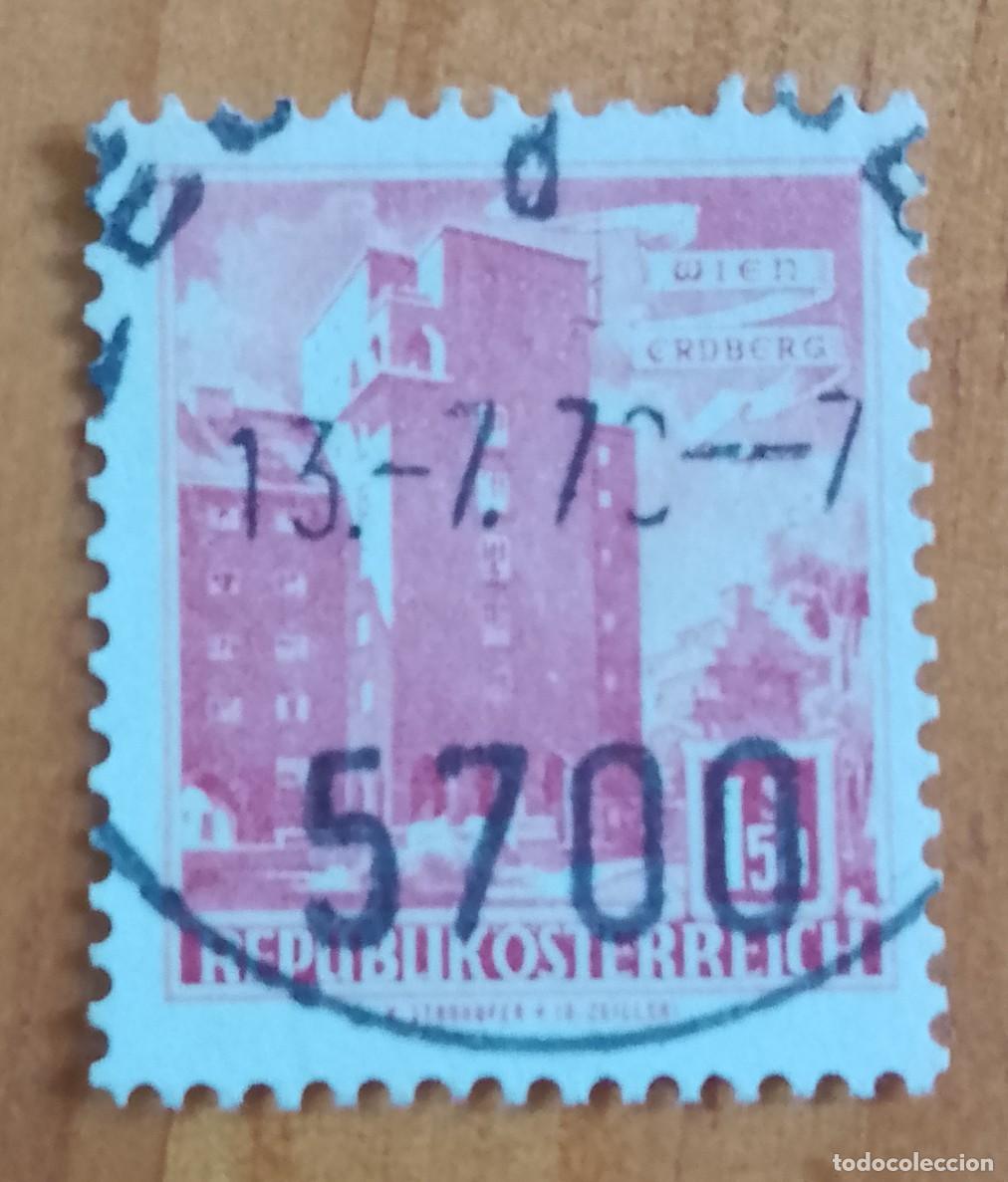 Sellos: AUSTRIA - V/F 50 S - ARQUITECTURA, EDIFICIO WIER ERDBERG EN VIENA.