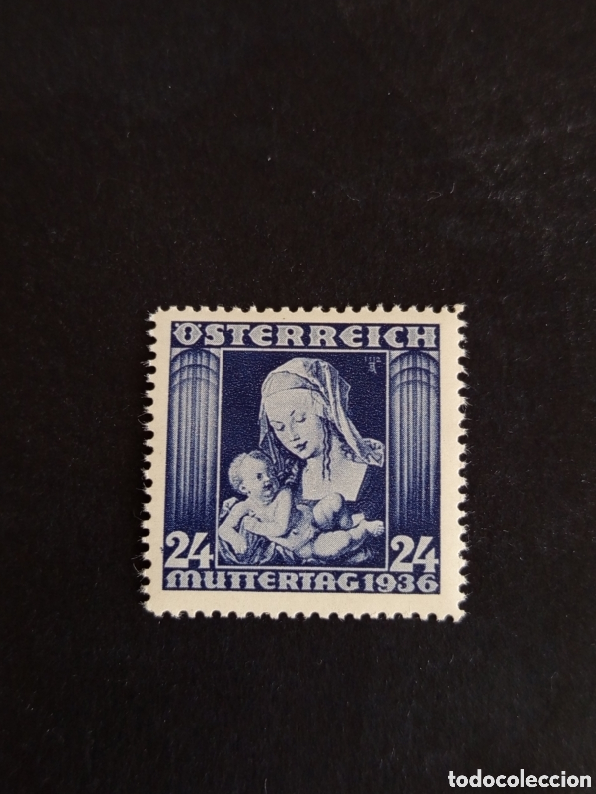 Sellos: Austria, 1936. D&iacute;a de la madre. Pintura. Yvert 481. Ver fotos. Pedido m&iacute;nimo 3 &euro;.