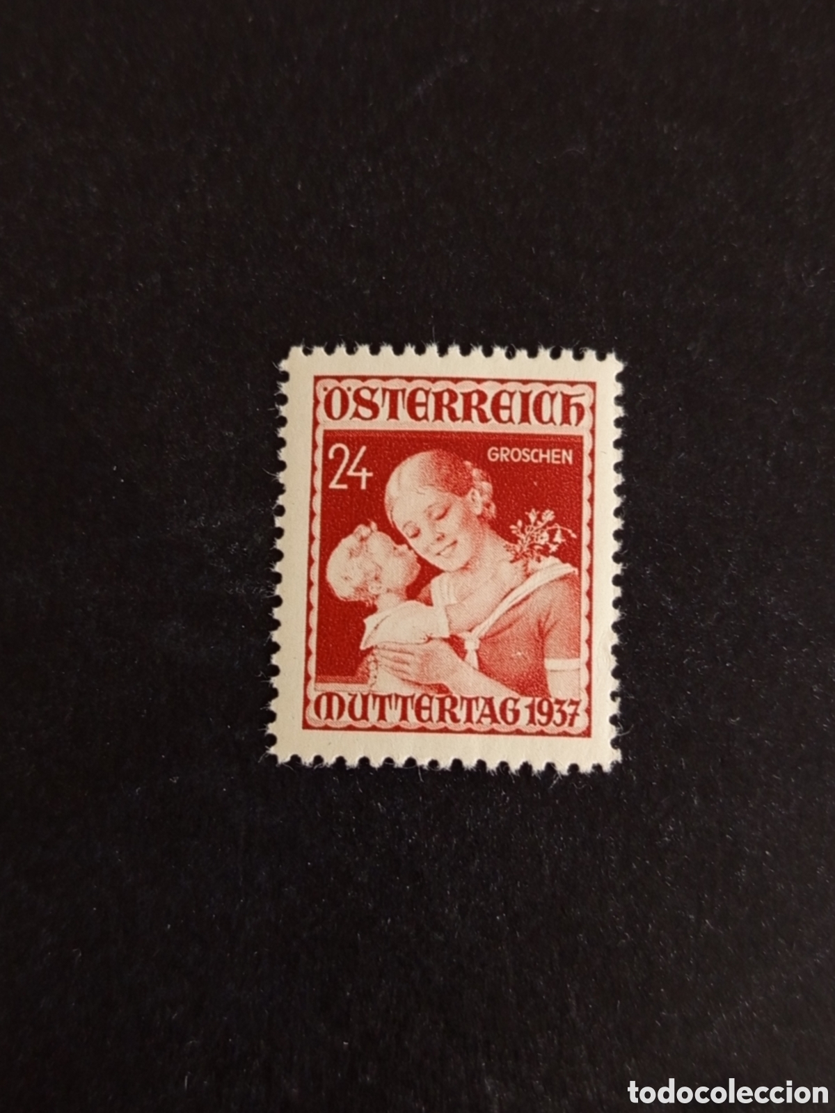 Sellos: Austria, 1937. D&iacute;a de la madre. Pintura. Yvert 495. Ver fotos. Pedido m&iacute;nimo 3 &euro;.