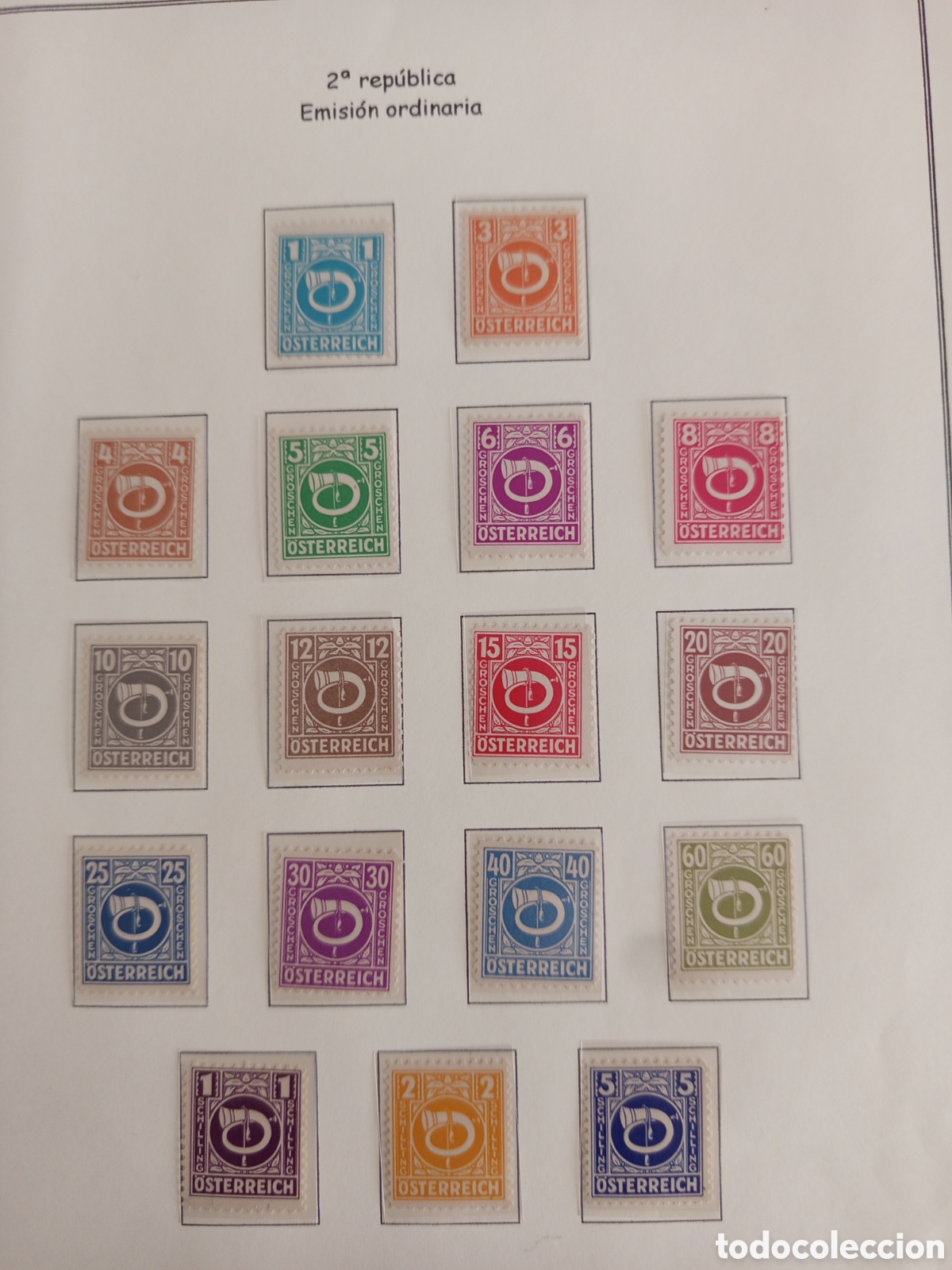 Sellos: AUSTRIA, 1945. Trompeta de Correos. Yvert 517/33. Ver fotos. Pedido m&iacute;nimo 3 &euro;