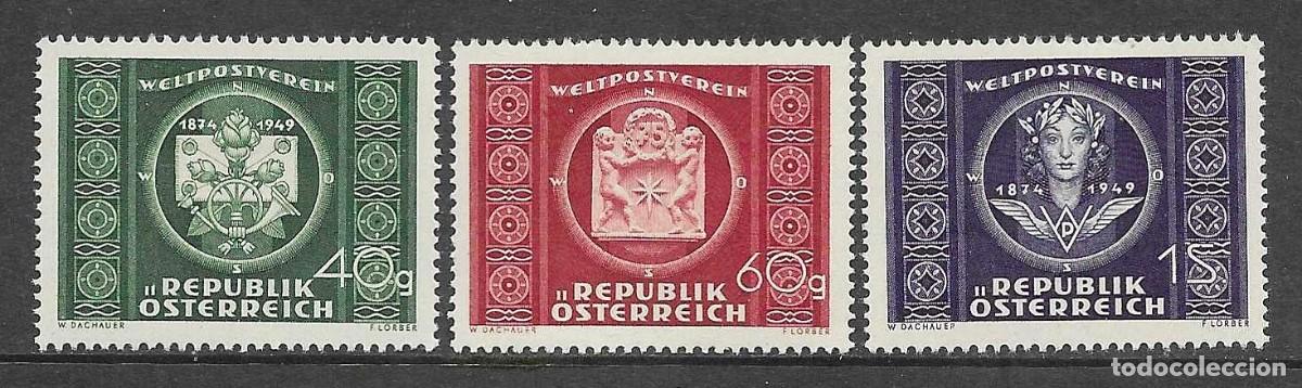 Sellos: AUSTRIA- 1949 * C/SE&Ntilde;AL FIJASELLO- 75 ANIVERSARIO E LA UNION POSTAL UNIVERSAL- SERIE COMPLETA