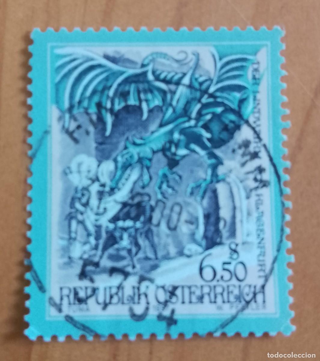 Sellos: AUSTRIA - V/F 6,50 S - PINTURA: DER LINDWURM