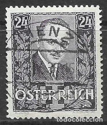 Sellos: AUSTRIA- 1934- USADO- SELLOO DE DUELO POR LA MUERTE DE ENGELBERT DOFFUSS