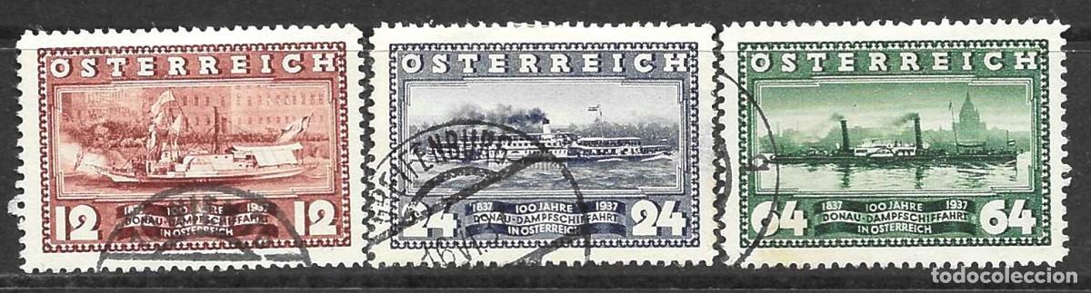 Sellos: AUSTRIA- 1937- USADO-CENTENARIO DE LA NAVEGACION POR EL DANUBIO- SERIE COMPLETA