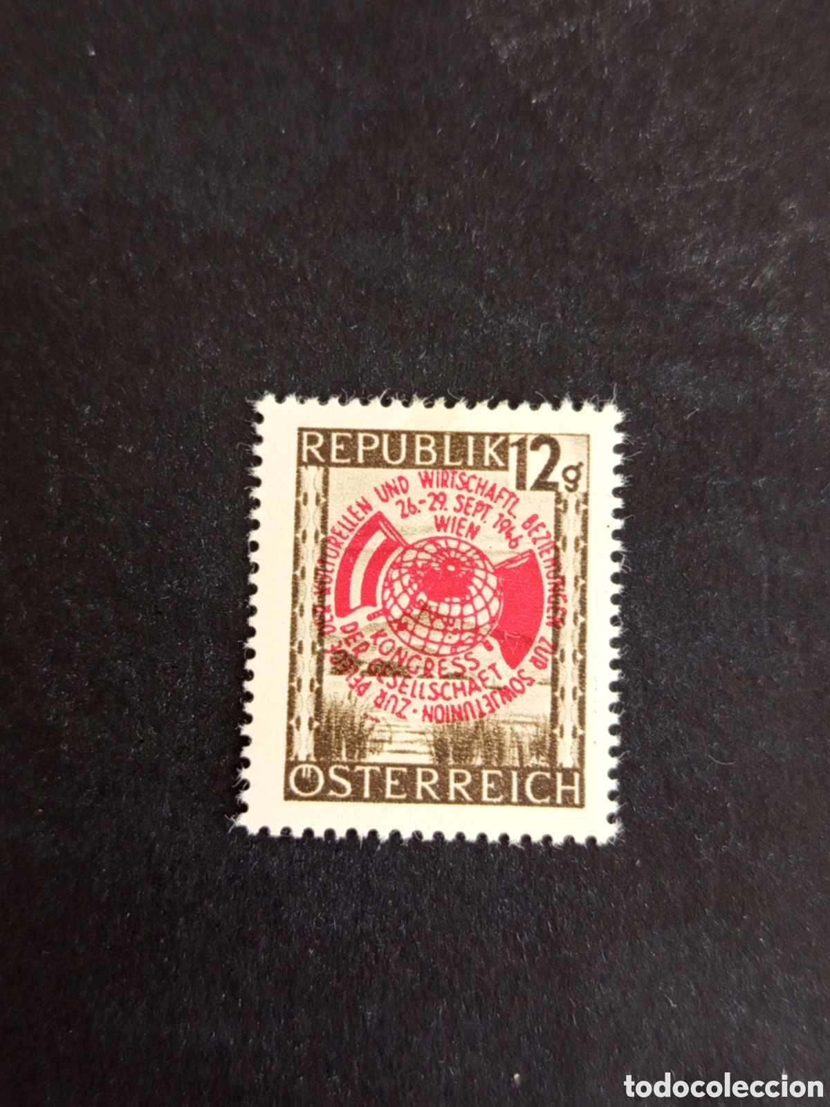Sellos: AUSTRIA, 1946. Congreso Relaciones con la URSS. Yvert 646. Ver fotos. Pedido m&iacute;nimo 3 &euro;.
