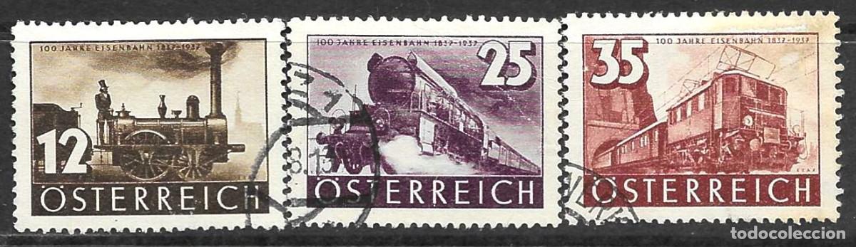 Sellos: AUSTRIA- 1937- USADO-CENTENARIO DE LOS FERROCARRILES AUSTRIACOS - SERIE COMPLETA
