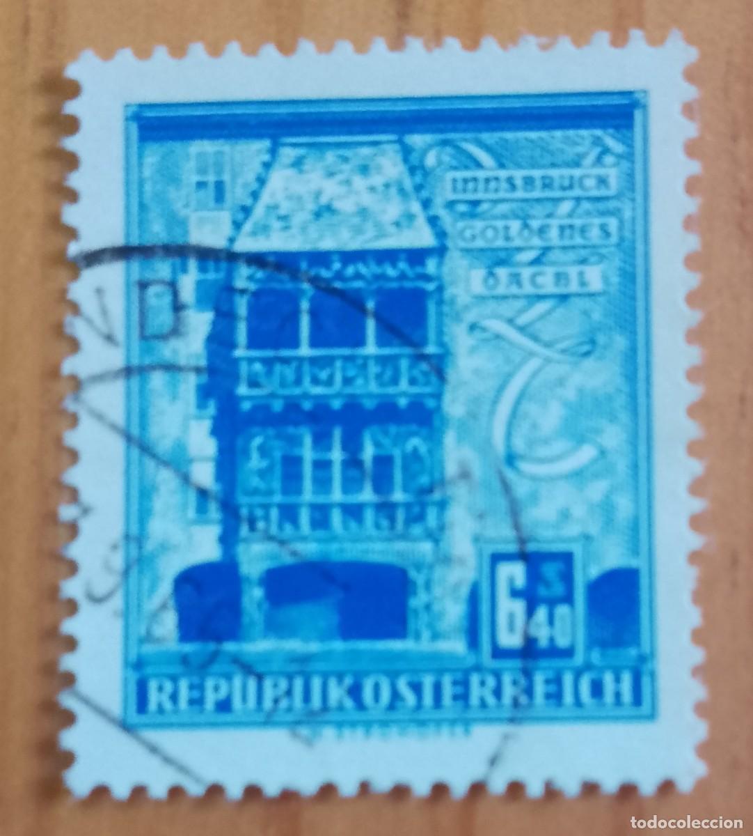 Sellos: AUSTRIA - V/F 6,40 S - INNSBRUCK, TEJADO DORADO, MONUMENTO
