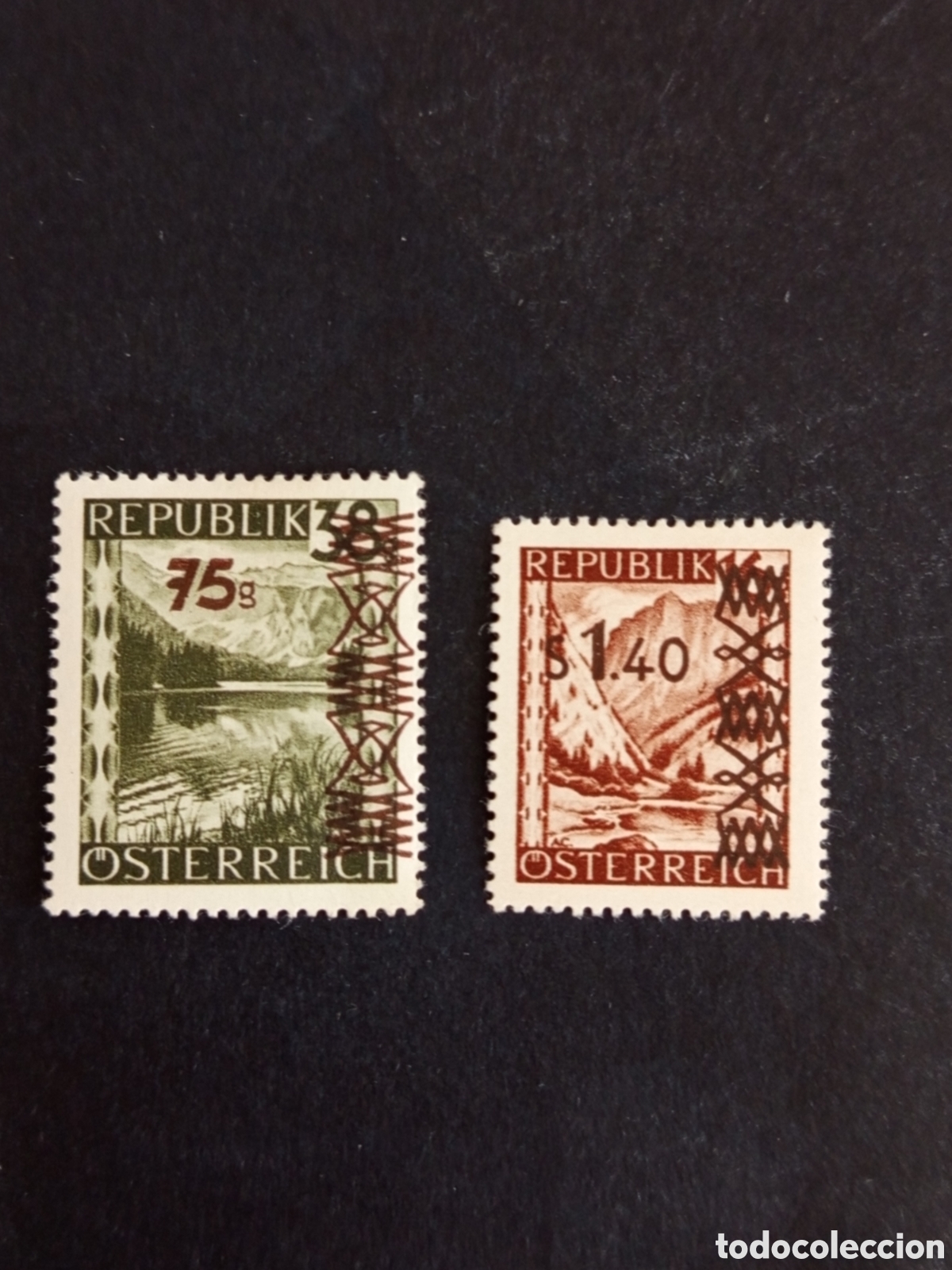 Sellos: AUSTRIA, 1947. Paisajes nuevos valores. Yvert 685/6. Ver fotos. Pedido m&iacute;nimo 3 &euro;. Serie completa