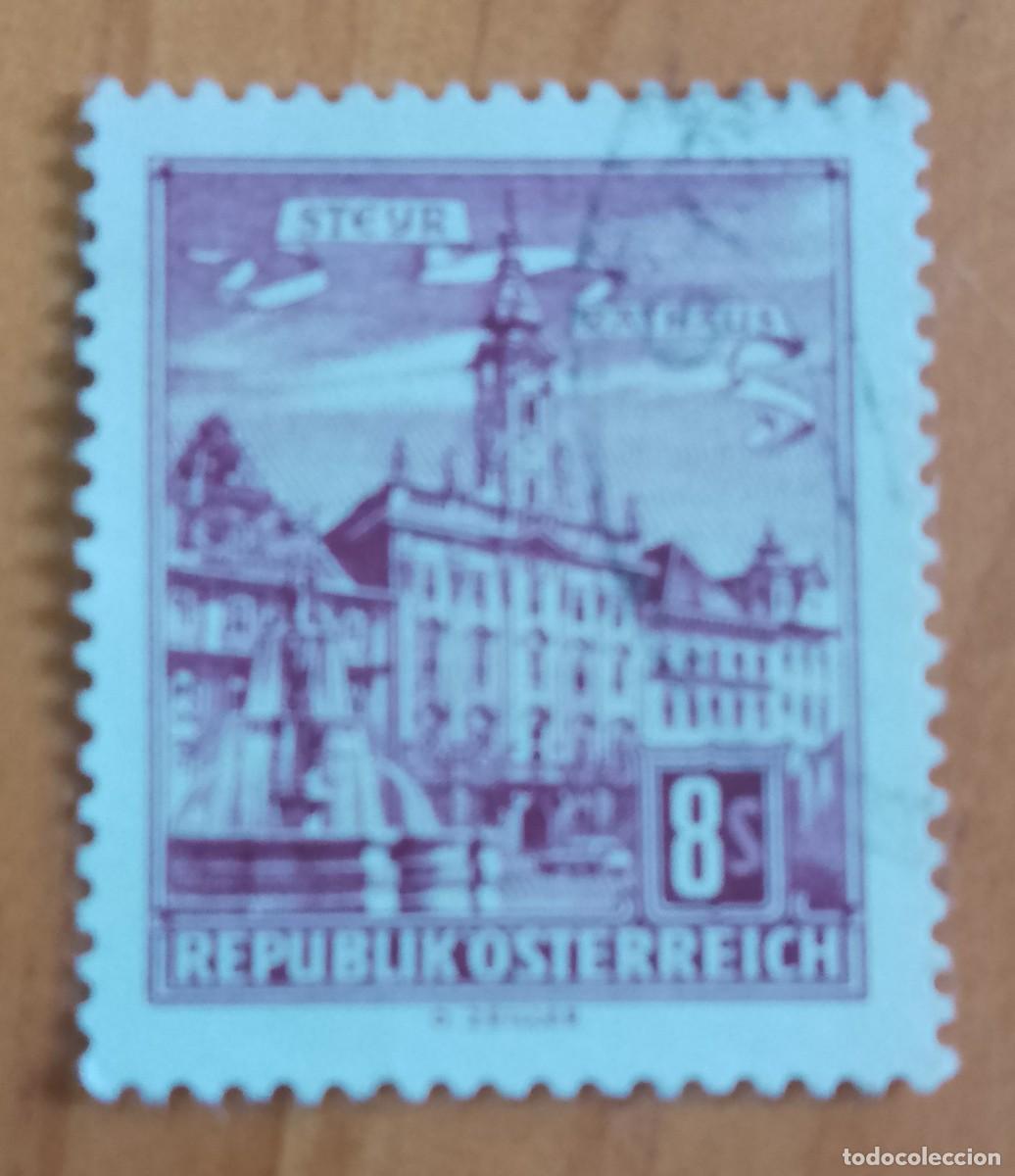 Sellos: AUSTRIA - V/F 8 S - STEYR RTHAUS - XX ANIVERSARIO DE RECONSTRUCCI&Oacute;N NACIONAL