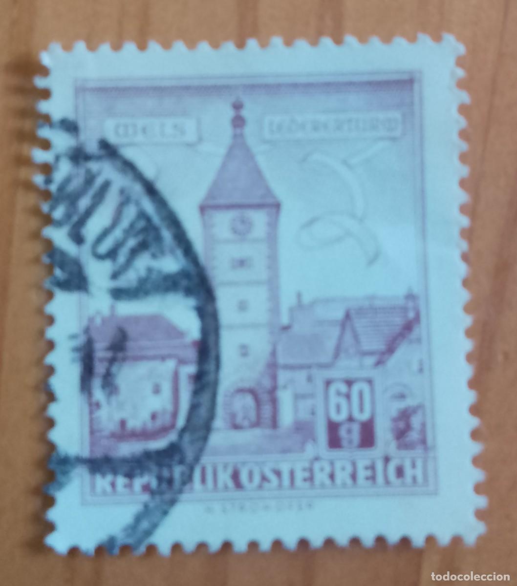 Sellos: AUSTRIA - V/F 60 G - A&Ntilde;O 1962 - TORRE LEDERER, WELS