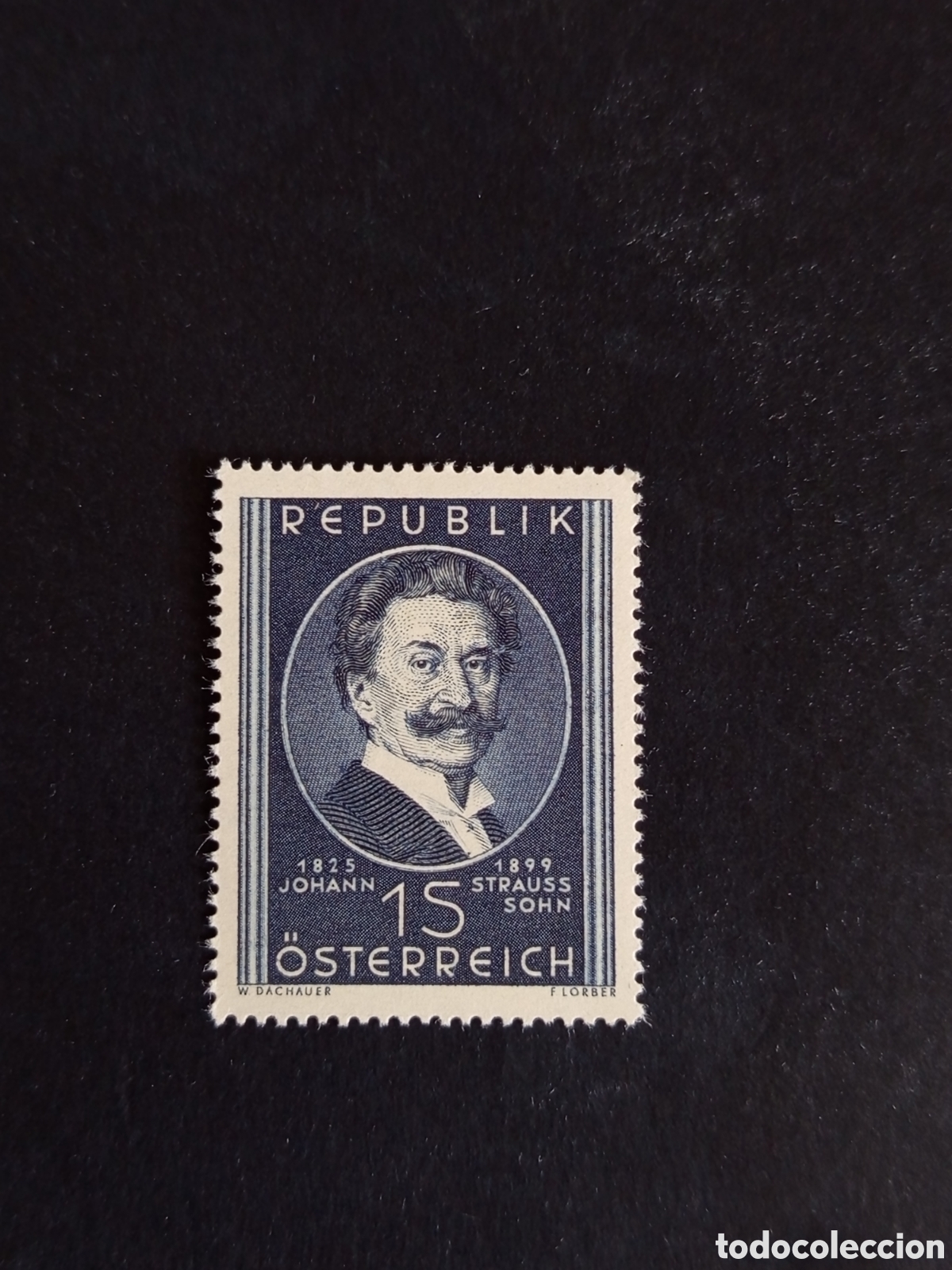 Sellos: AUSTRIA, 1949. Johan Strauss hijo. Compositor. Yvert 769. Ver fotos. Pedido m&iacute;nimo 3 &euro;.
