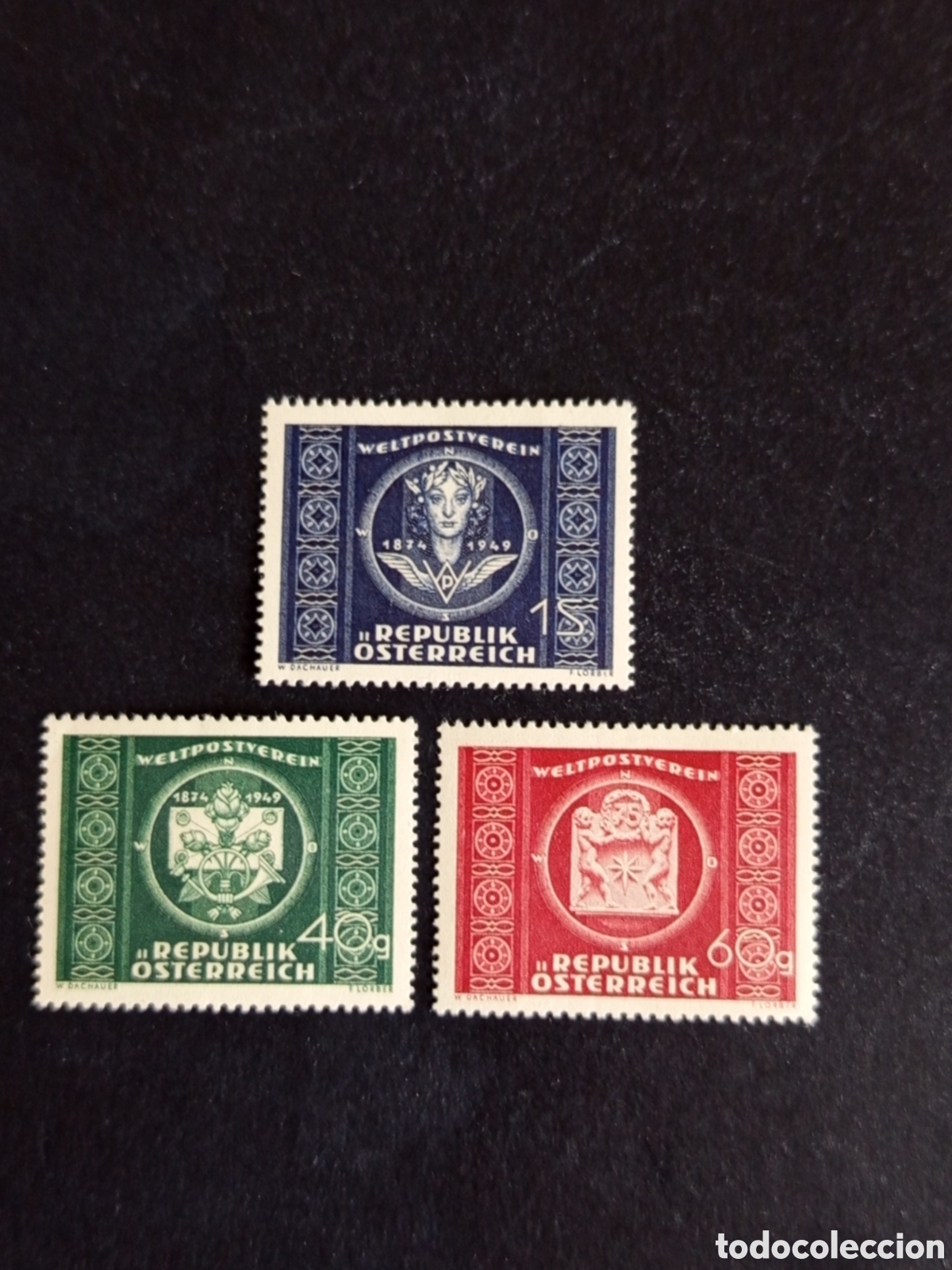 Sellos: AUSTRIA, 1949. 75 a&ntilde;os UPU. Yvert 779/81. Ver fotos. Pedido m&iacute;nimo 3 &euro;. Serie completa en nuevo