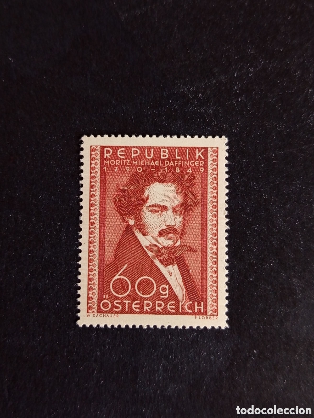 Sellos: AUSTRIA, 1950. Moritz M. Daffinger, miniaturista .Yvert 784. Ver fotos. Pedido m&iacute;nimo 3 &euro;.