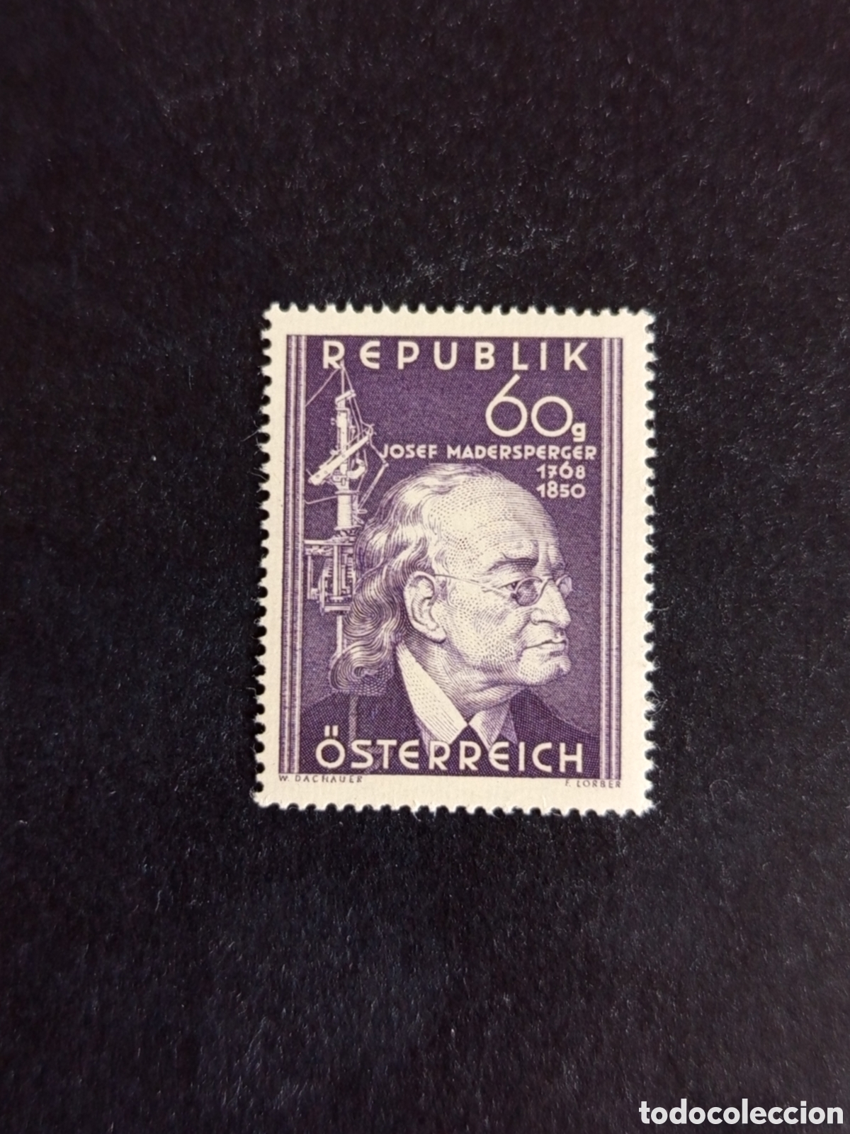 Sellos: AUSTRIA, 1950. Joseph Madersperger, inventor.Yvert 787. Ver fotos. Pedido m&iacute;nimo 3 &euro;. Serie completa
