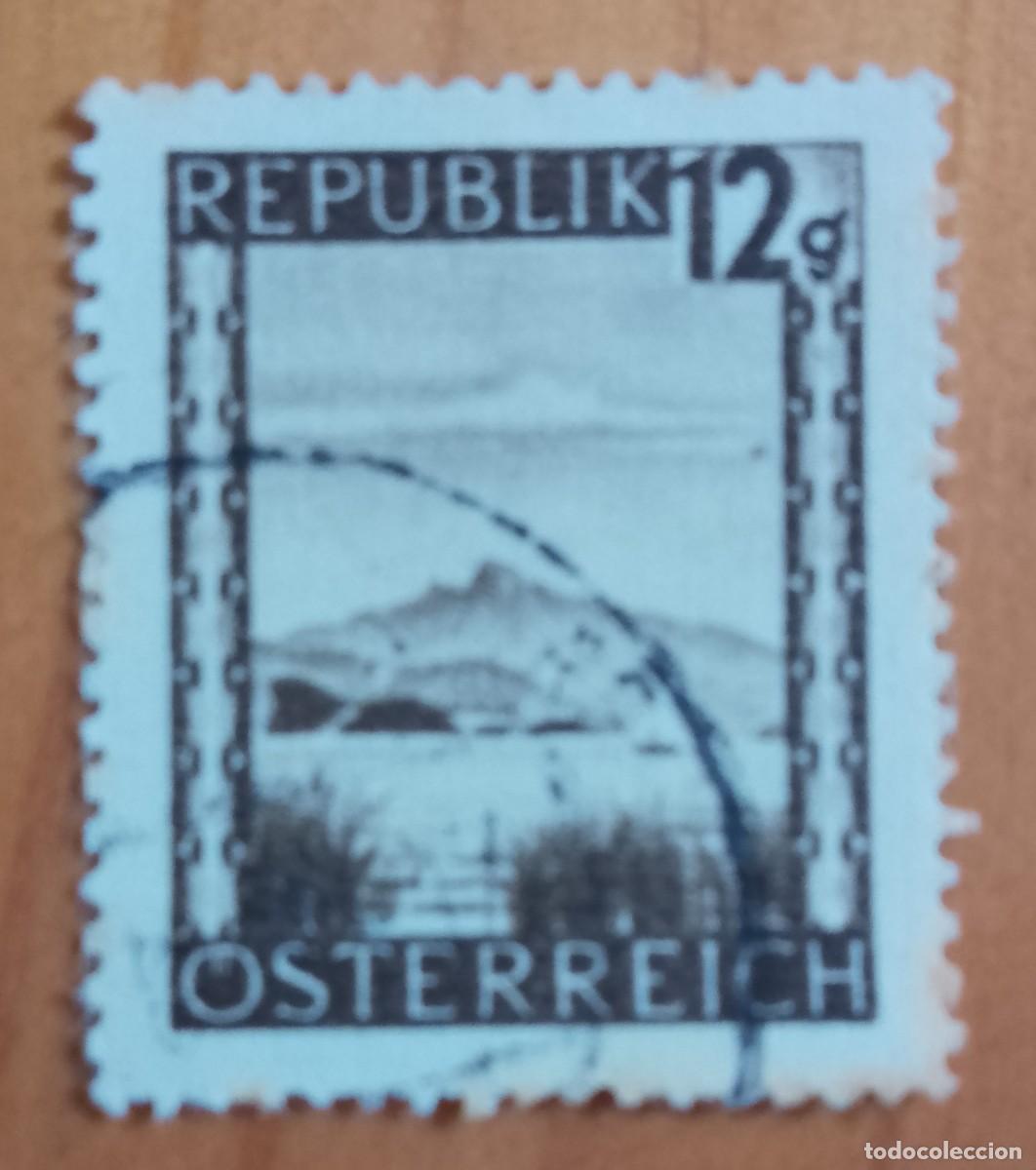 Sellos: AUSTRIA - V/F 12 G - PAISAJE CON VISTAS DE AGUA Y MONTA&Ntilde;A.