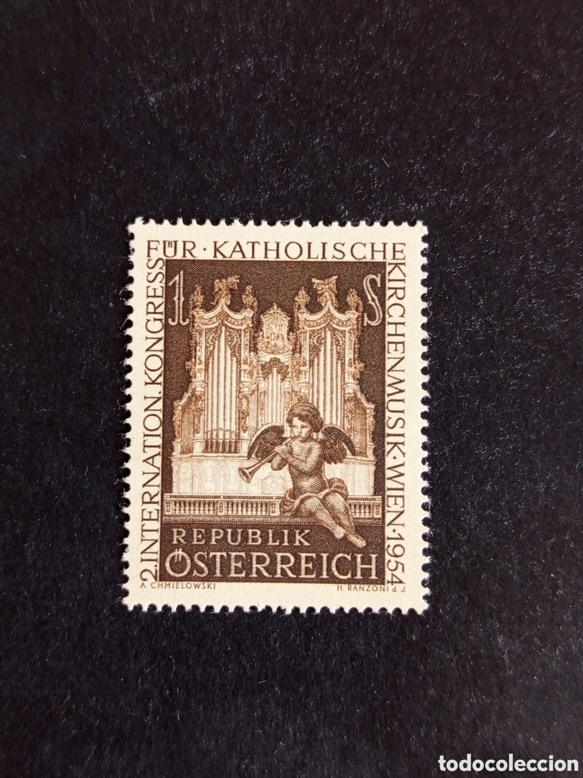 Sellos: AUSTRIA, 1954. M&uacute;sica Cat&oacute;lica. Yvert 841. Ver fotos. Pedido m&iacute;nimo 3 &euro;. Serie completa en nuevo