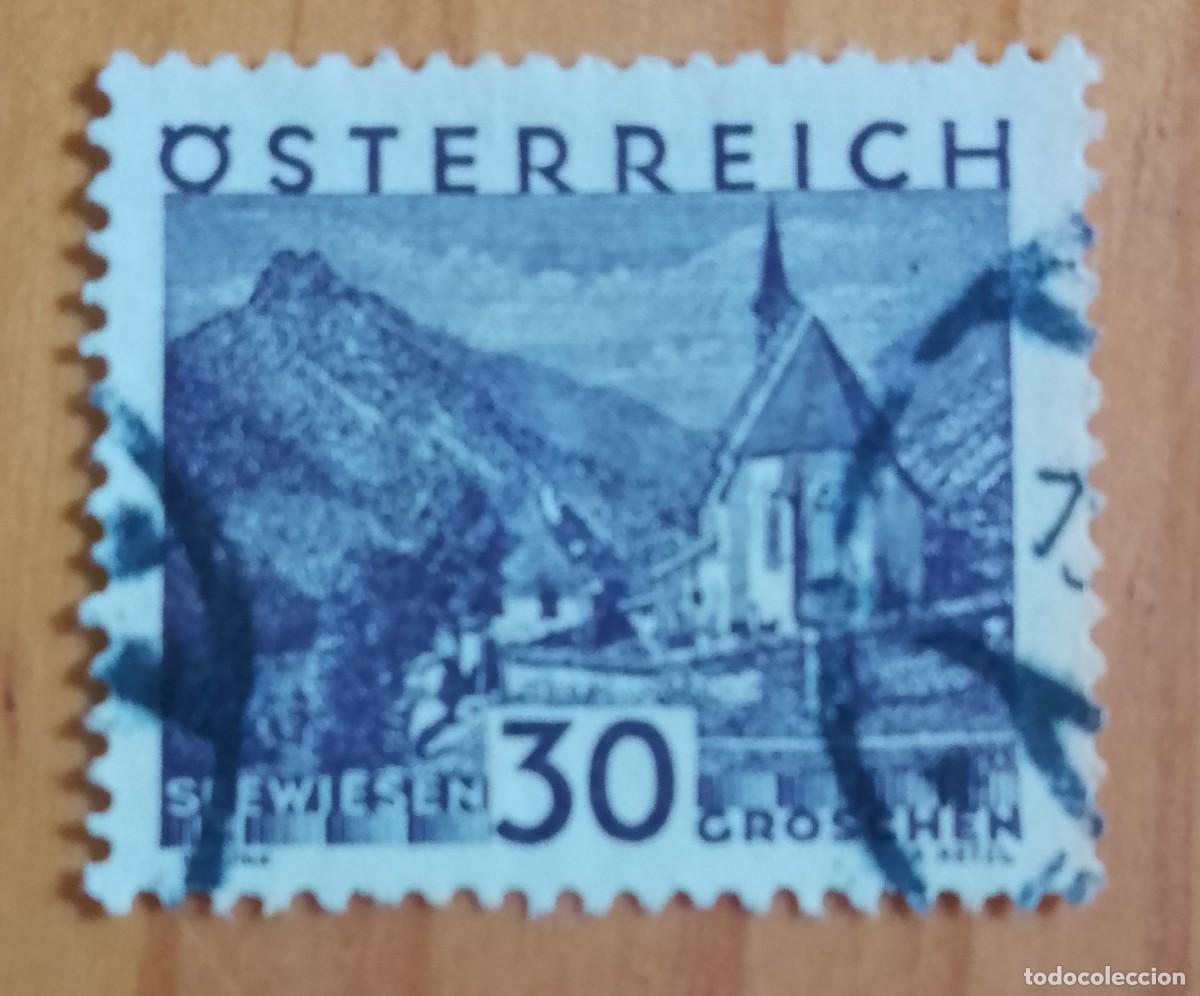 Sellos: AUSTRIA - V/F 30 GROSCHEN - ARQUITECTURA, IGLESIA: SEEWIESEN