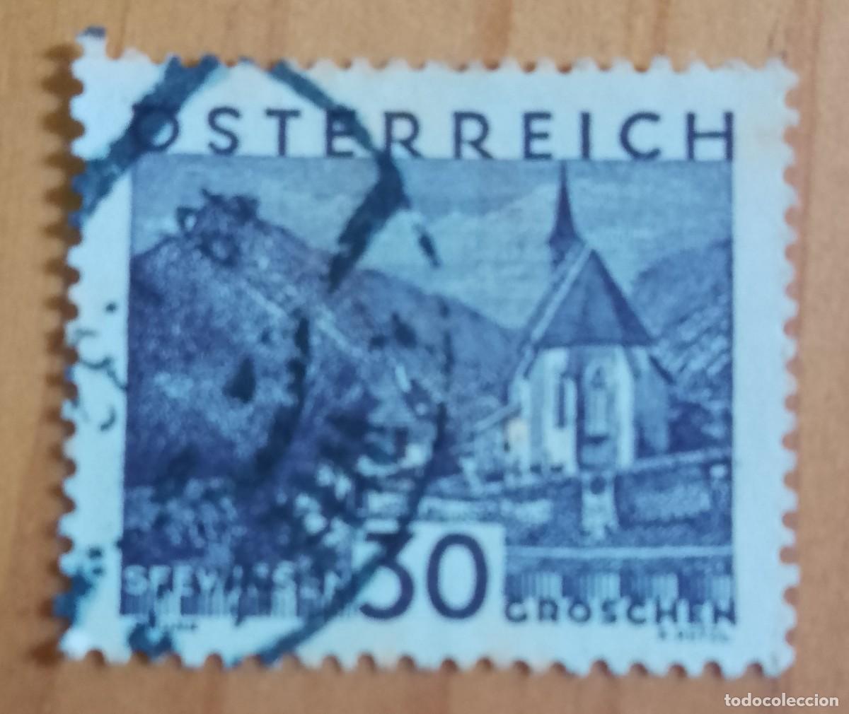 Sellos: AUSTRIA - V/F 30 GROSCHEN - ARQUITECTURA, IGLESIA: SEEWIESEN