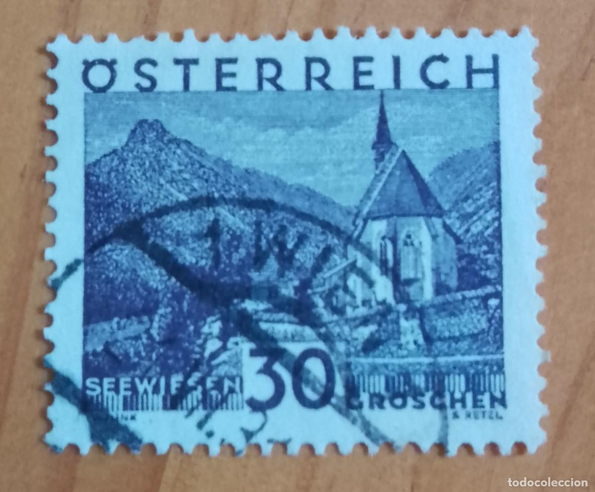 Sellos: AUSTRIA - V/F 30 GROSCHEN - ARQUITECTURA, IGLESIA: SEEWIESEN