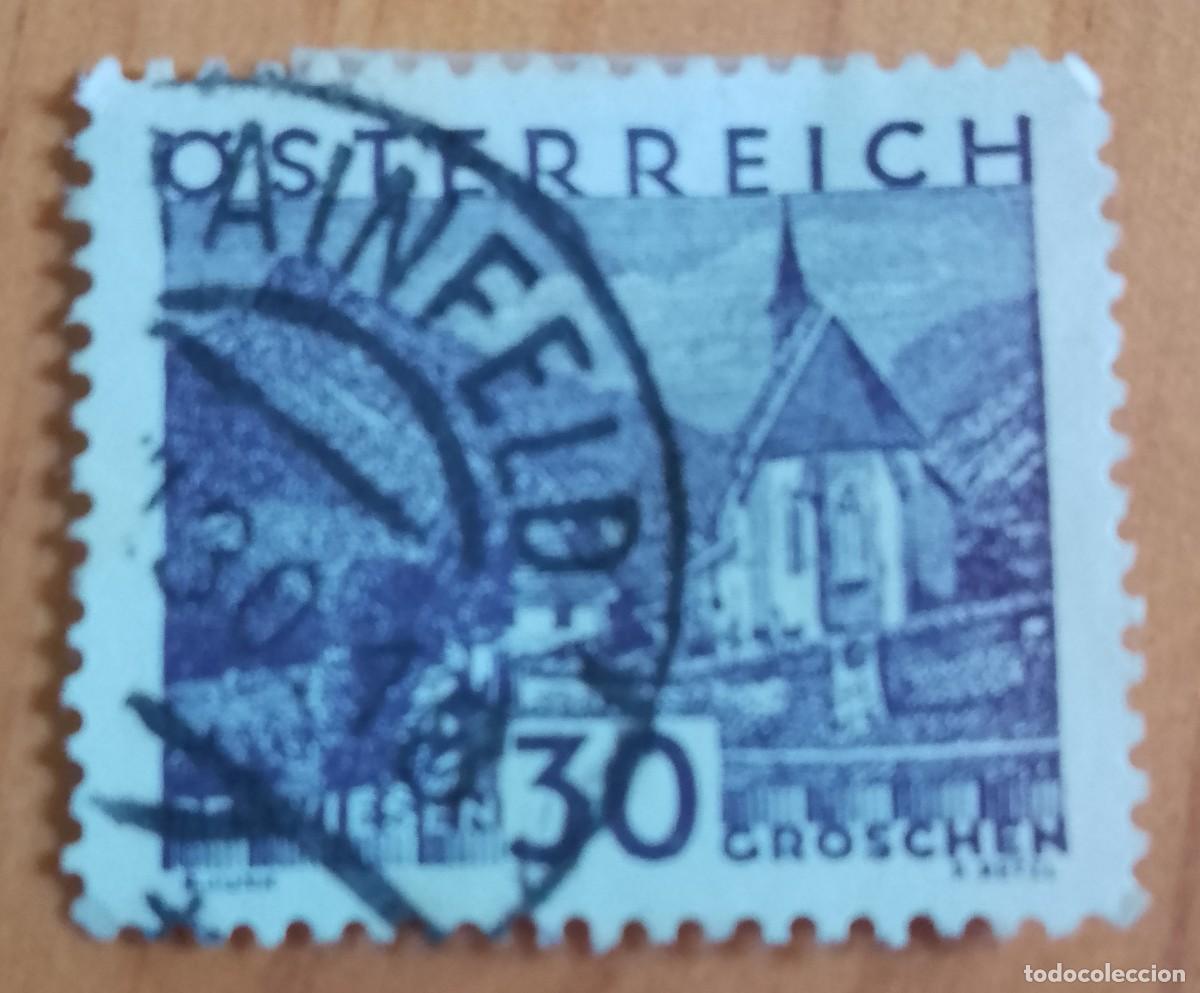 Sellos: AUSTRIA - V/F 30 GROSCHEN - ARQUITECTURA, IGLESIA: SEEWIESEN