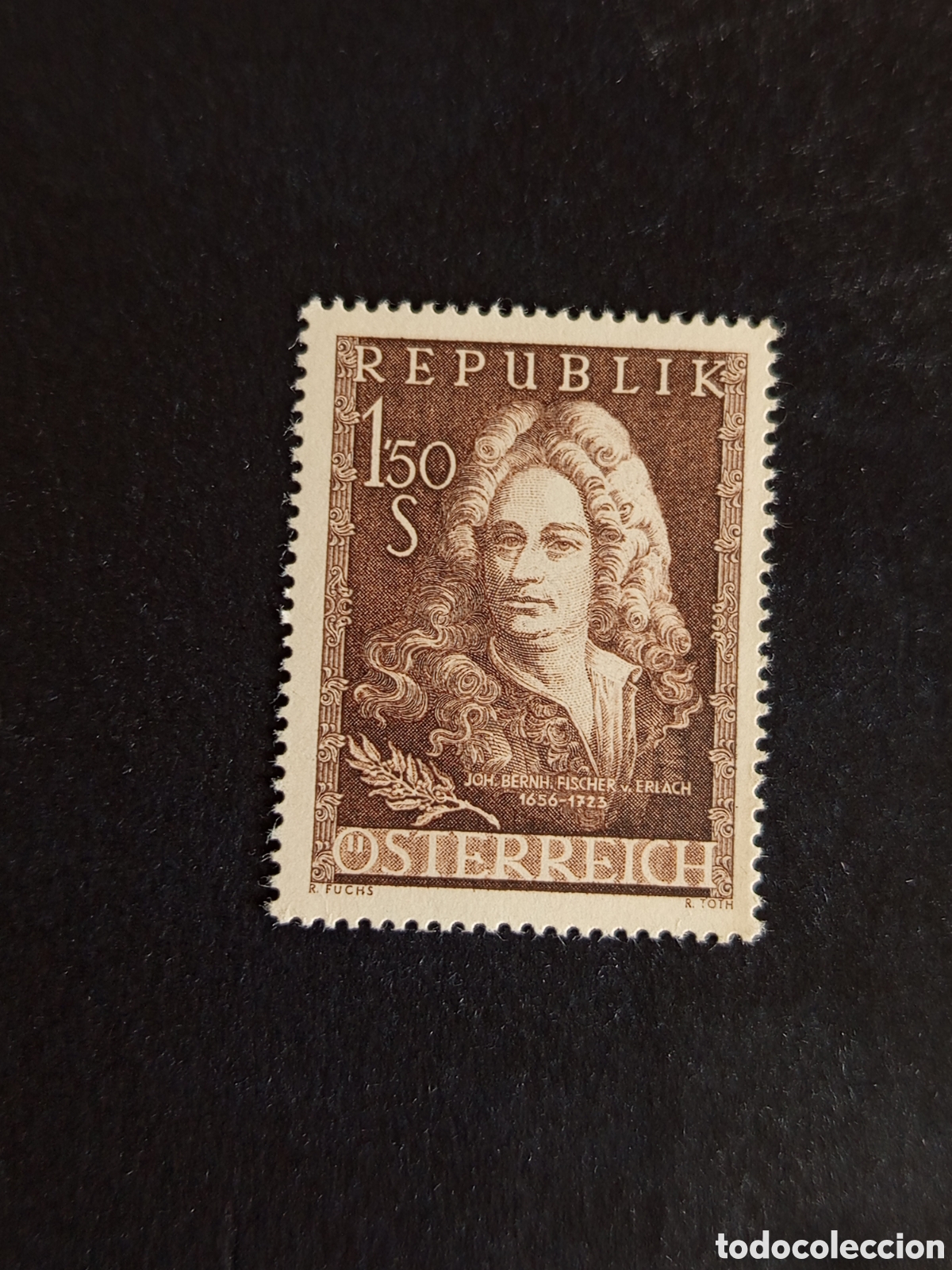 Sellos: AUSTRIA, 1956. Johann B. Fischer, arquitecto. Yvert 861. Ver fotos. Pedido m&iacute;nimo 3 &euro;.Serie completa
