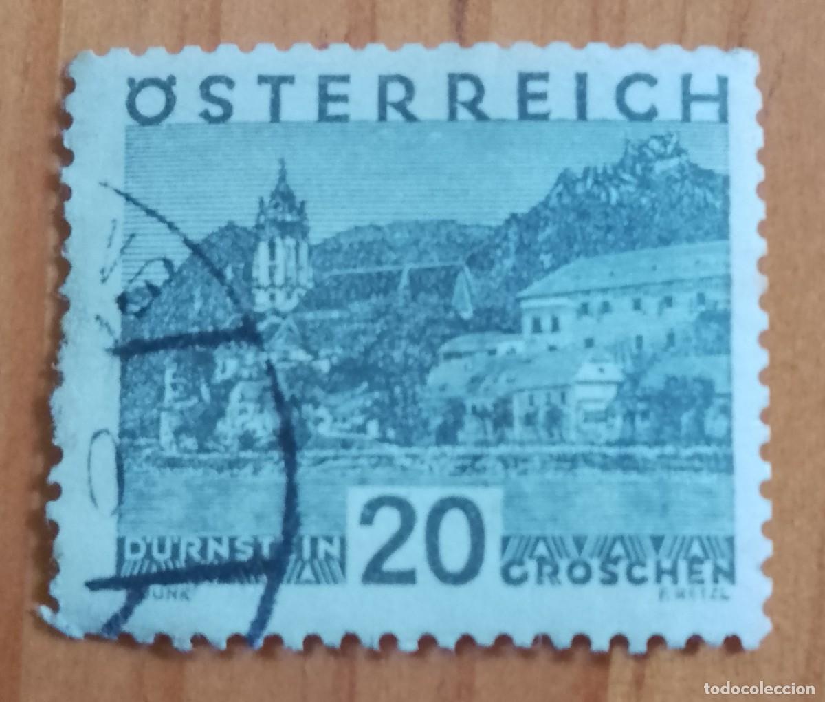 Sellos: AUSTRIA - V/F 20 GROSCHEN - A&Ntilde;O 1932 - PAISAJES: DURNSTEIN