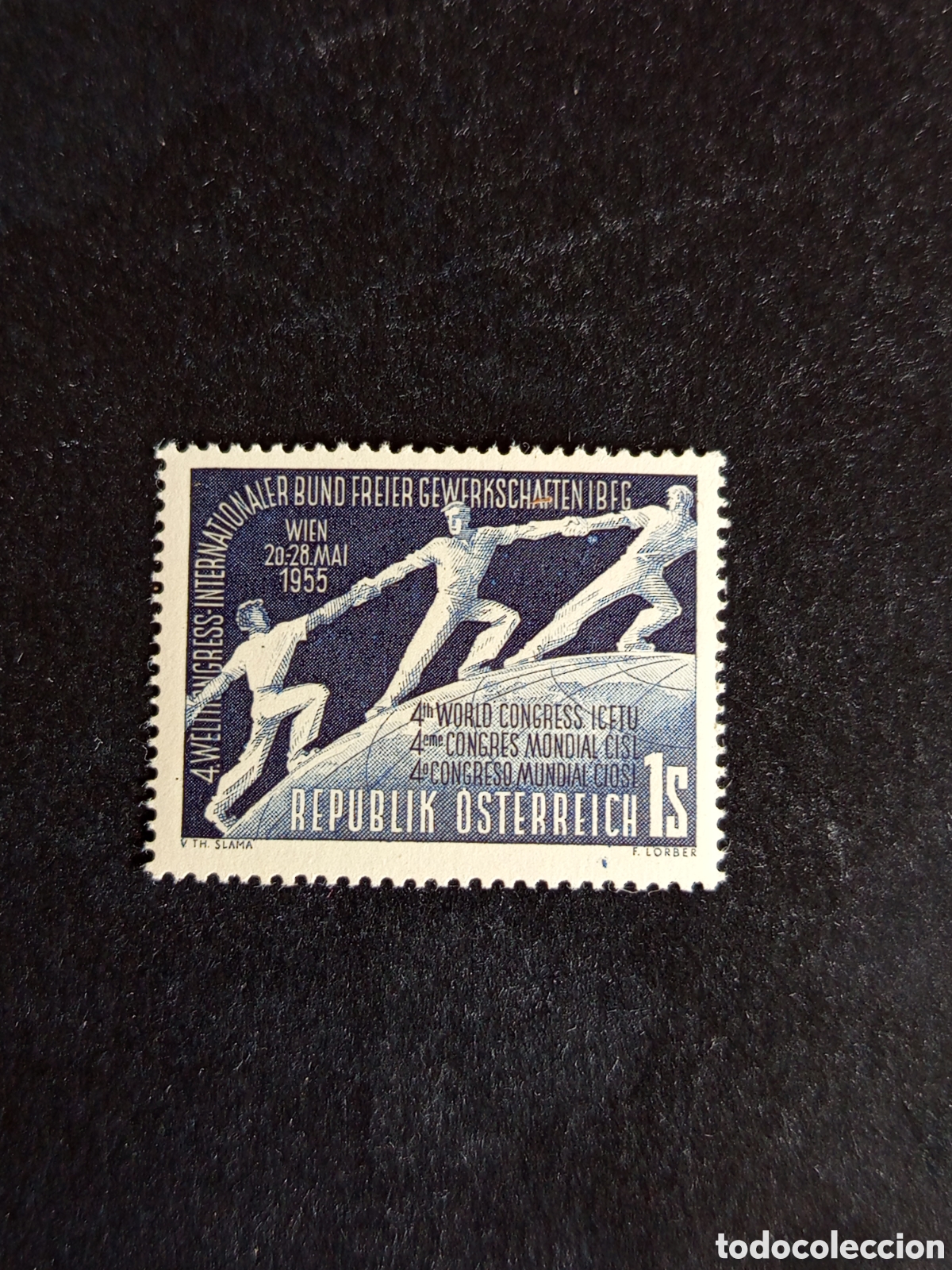 Sellos: AUSTRIA, 1955. Congreso Sindicatos. Yvert 851. Ver fotos. Pedido m&iacute;nimo 3 &euro;. Serie completa en nuevo