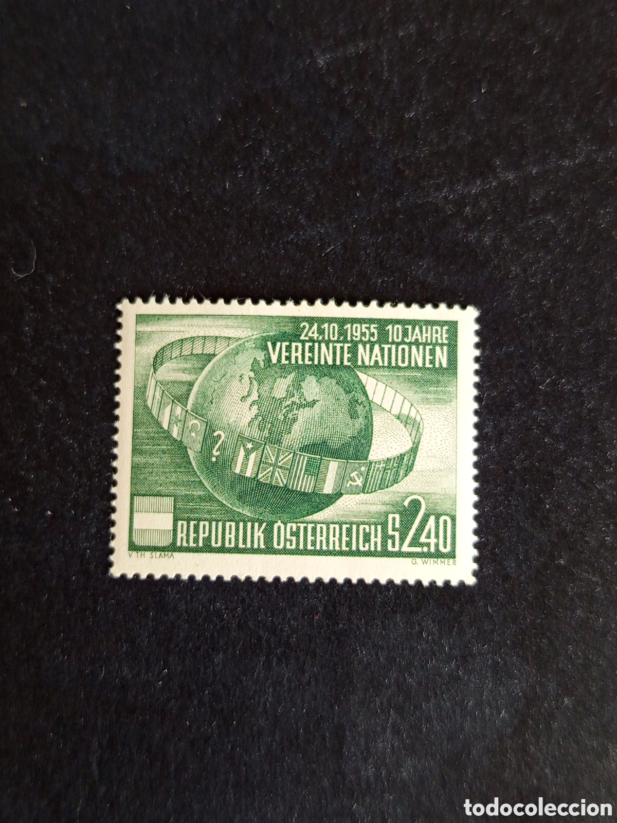 Sellos: AUSTRIA, 1955. 10 Aniversario ONU. Yvert 855. Ver fotos. Pedido m&iacute;nimo 3 &euro;. Serie completa en nuevo
