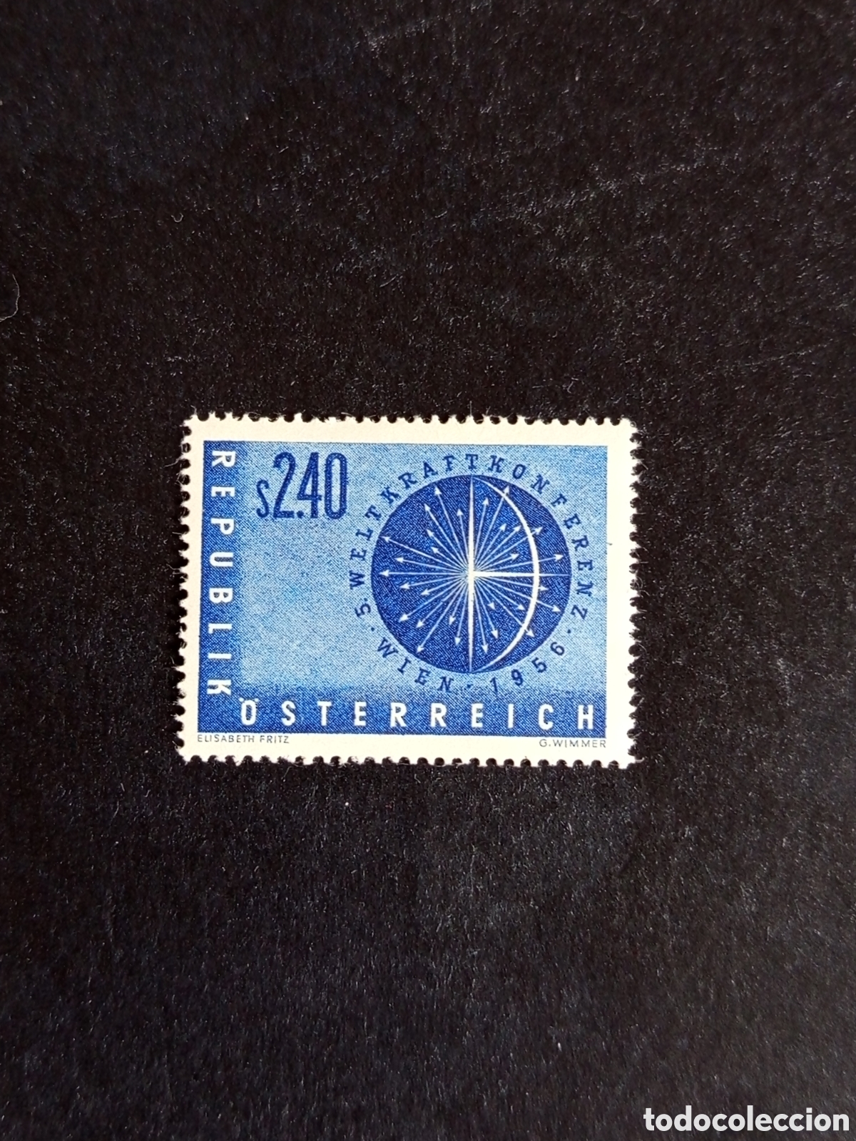 Sellos: AUSTRIA, 1956. V Conferencia Mundial Energ&iacute;a. Yvert 859. Ver fotos. Pedido m&iacute;nimo 3 &euro;.