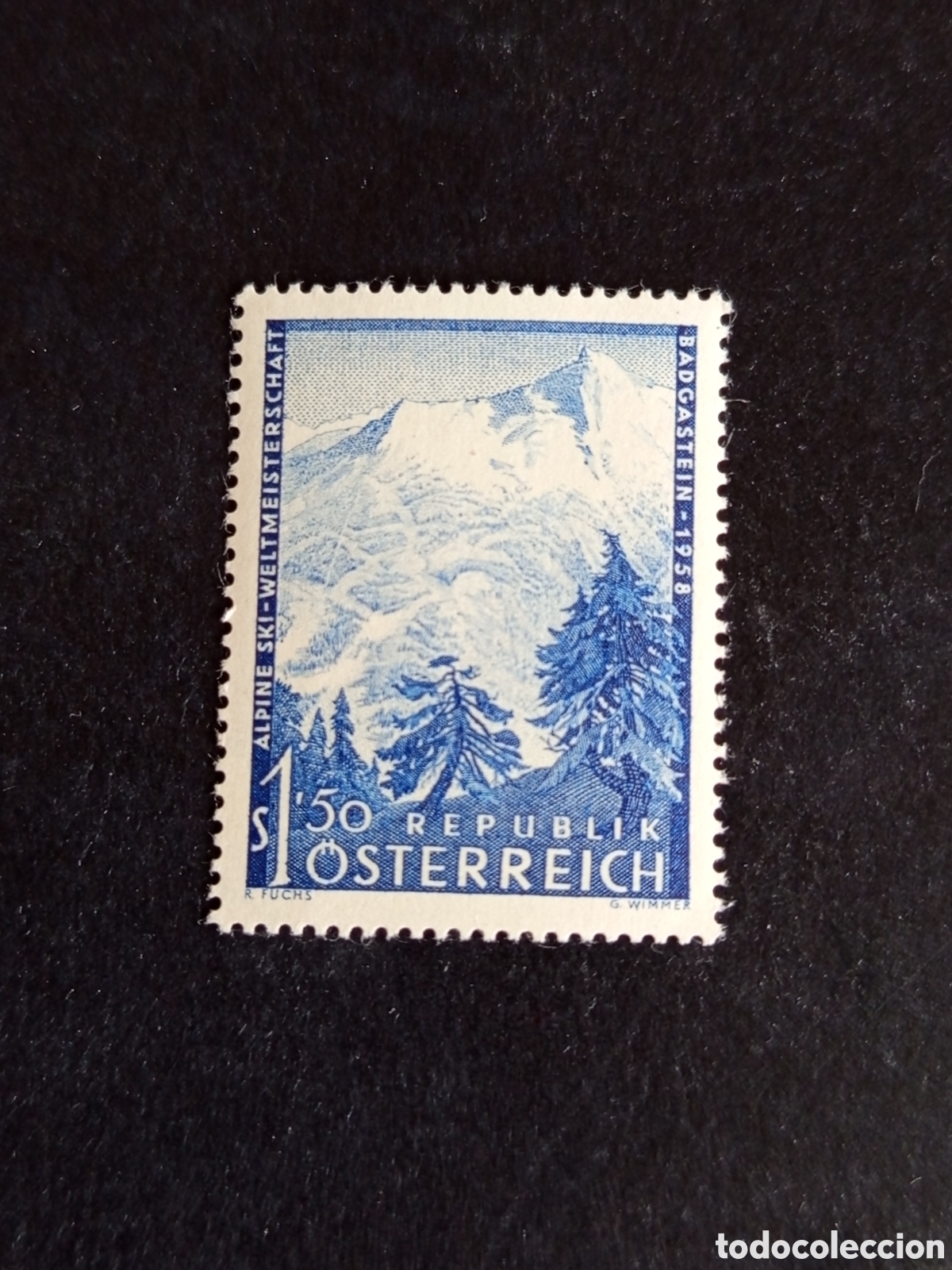 Sellos: AUSTRIA, 1958. Campeonato Mundial de ski alpino. Yvert 876. Ver fotos. Pedido m&iacute;nimo 3 &euro;.