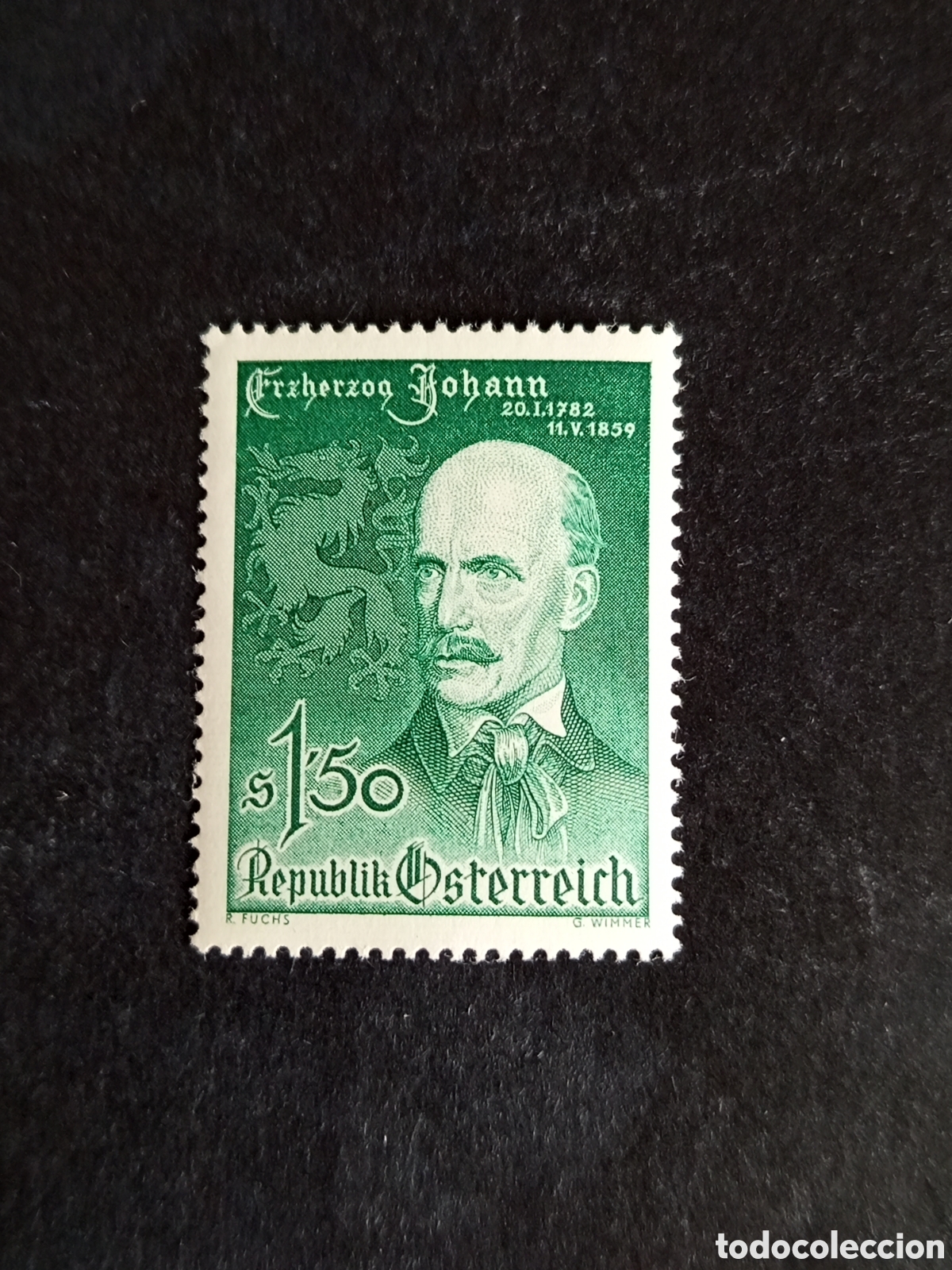 Sellos: AUSTRIA, 1959. Arquiduque Juan de Austria. Yvert 903. Ver fotos. Pedido m&iacute;nimo 3 &euro;. Serie completa