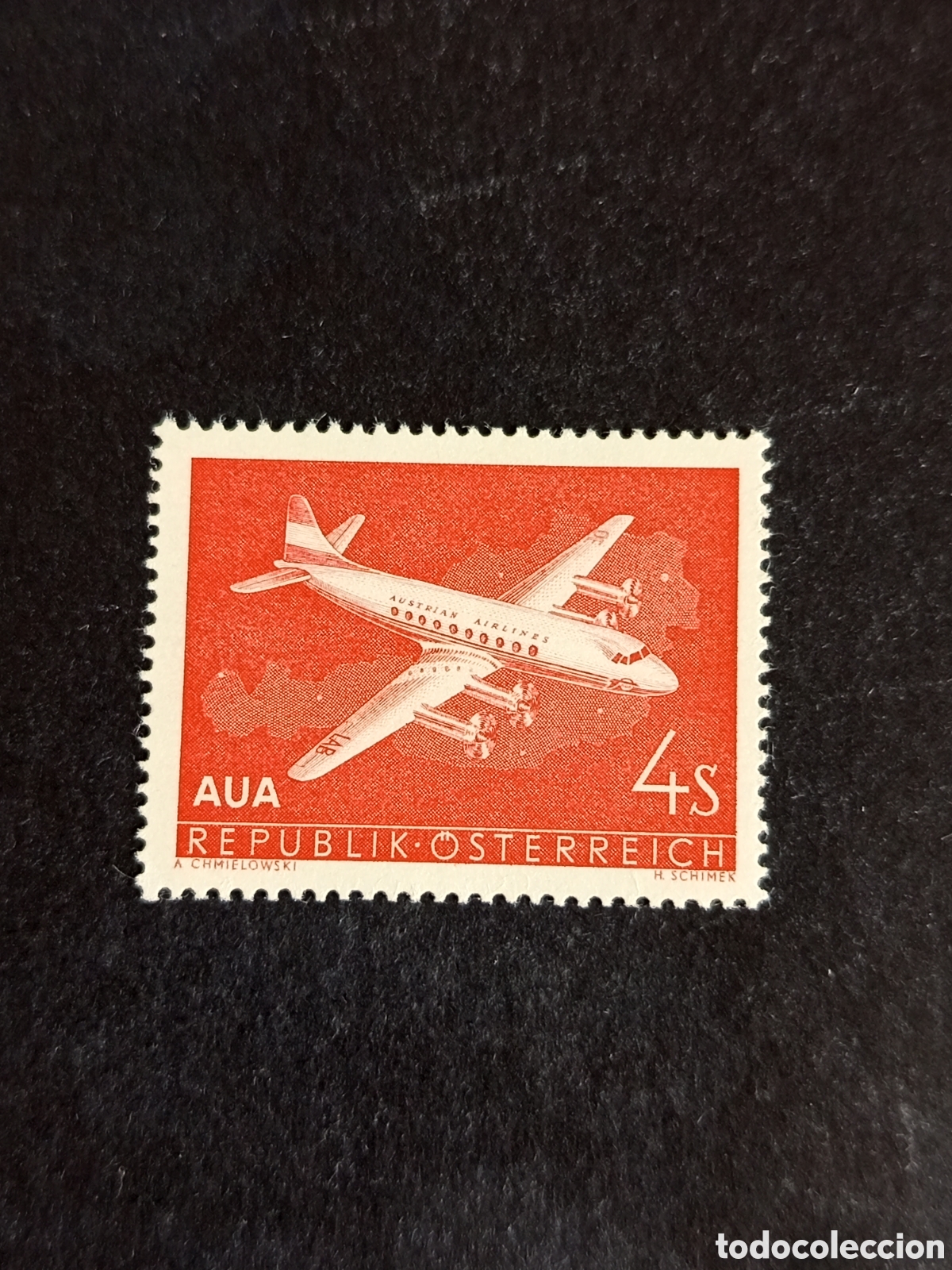 Sellos: AUSTRIA, 1958. Aviaci&oacute;n. Yvert a&eacute;reo 61. Ver fotos. Pedido m&iacute;nimo 3 &euro;. Serie completa en nuevo