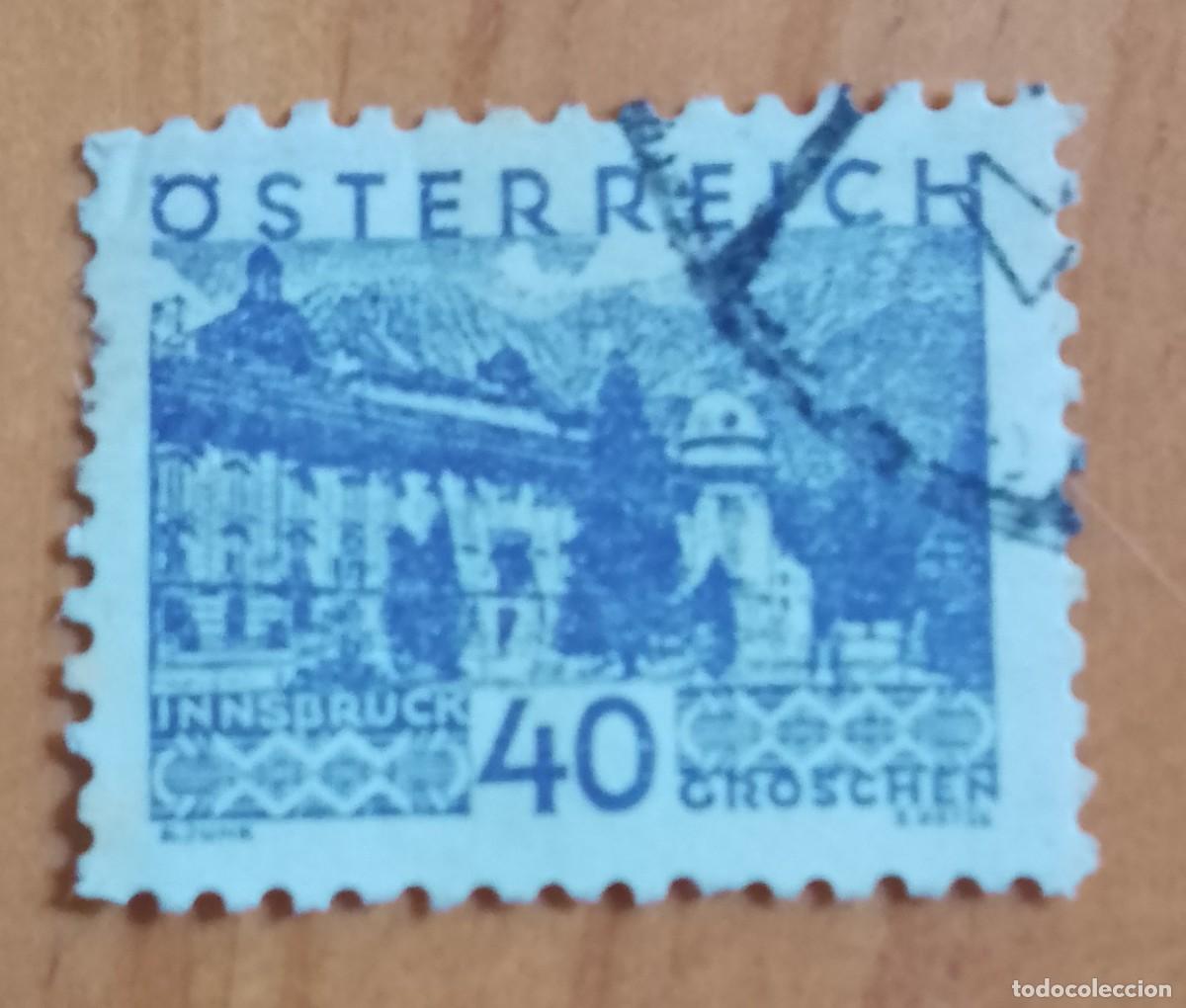 Sellos: AUSTRIA - V/F 40 GROSCHEN - A&Ntilde;O 1929 - PAISAJES: INNSBRUCK