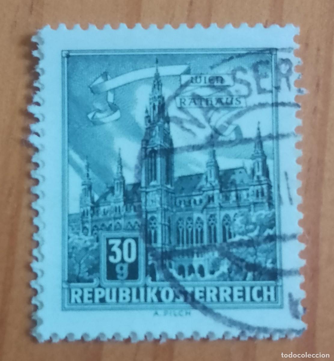 Sellos: AUSTRIA - V/F 30 G - ARQUITECTURA, IGLESIA, CATEDRAL: WIEN RATHAUS