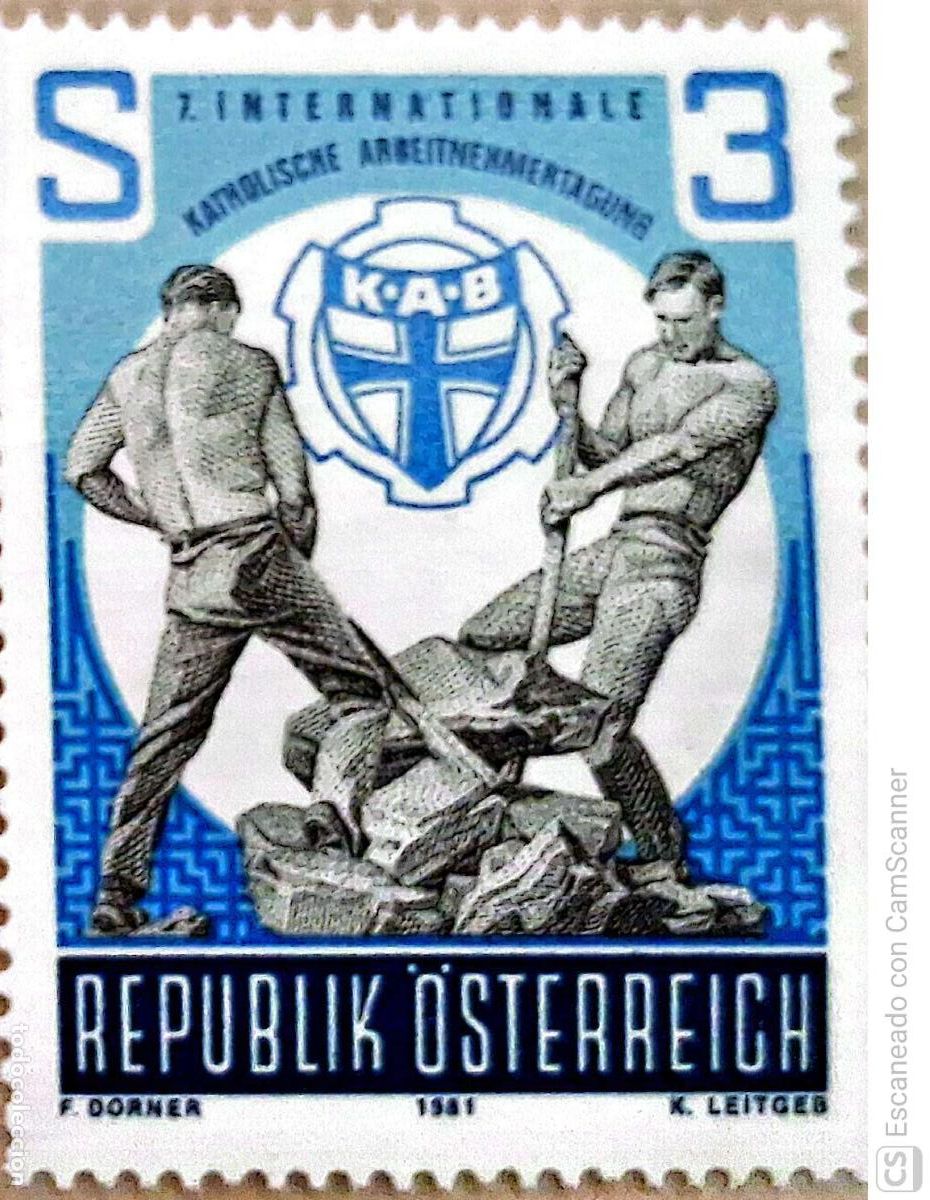 Briefmarken: Austria. 1517 Trabajadores Cat&oacute;licos. 1981. Sellos nuevos y numeraci&oacute;n Yvert