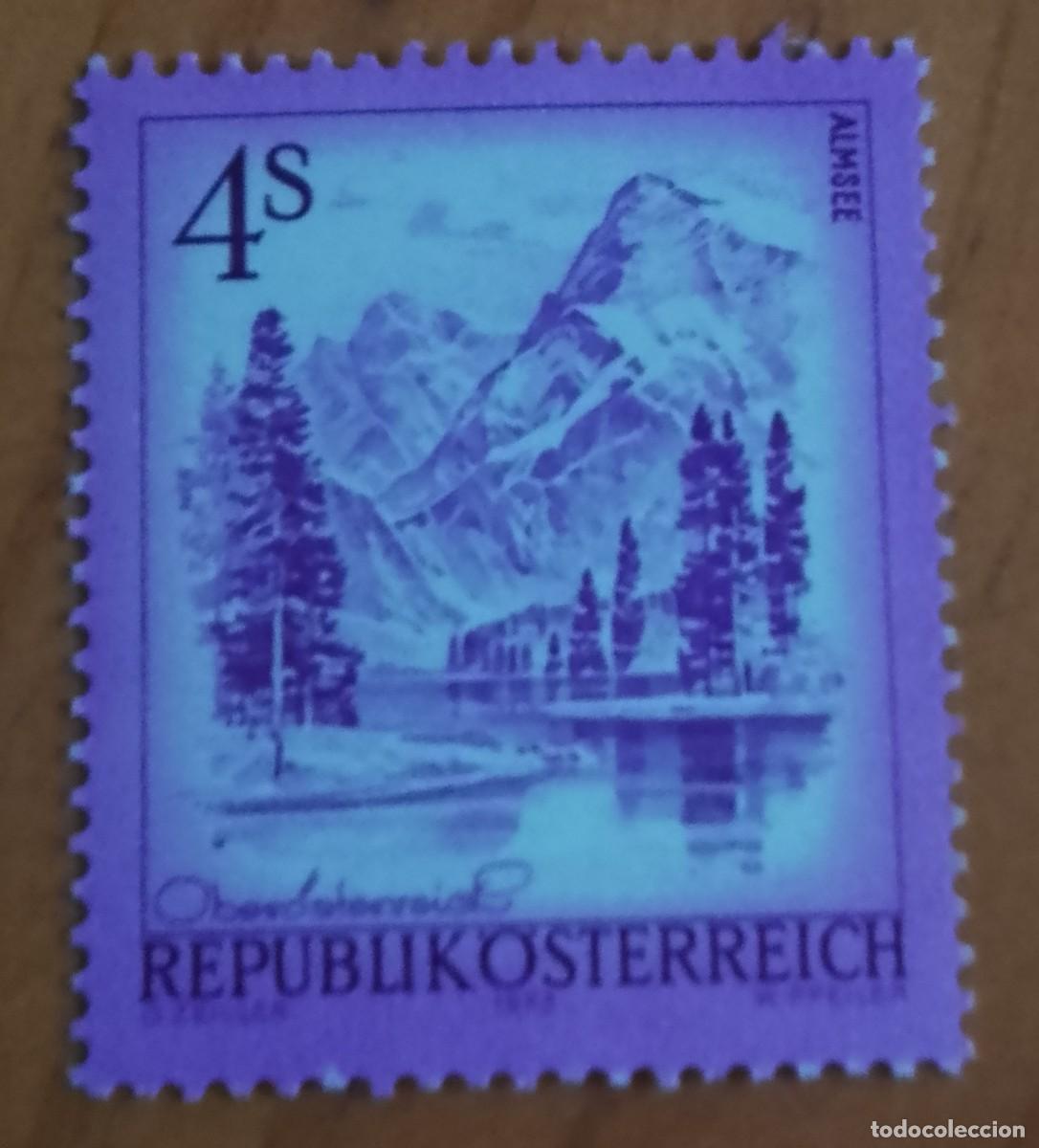 Sellos: AUSTRIA - V/F 4 S - A&Ntilde;O 1973 - PAISAJE; ALMSEE, LAGO DE AUSTRIA - YV 1259