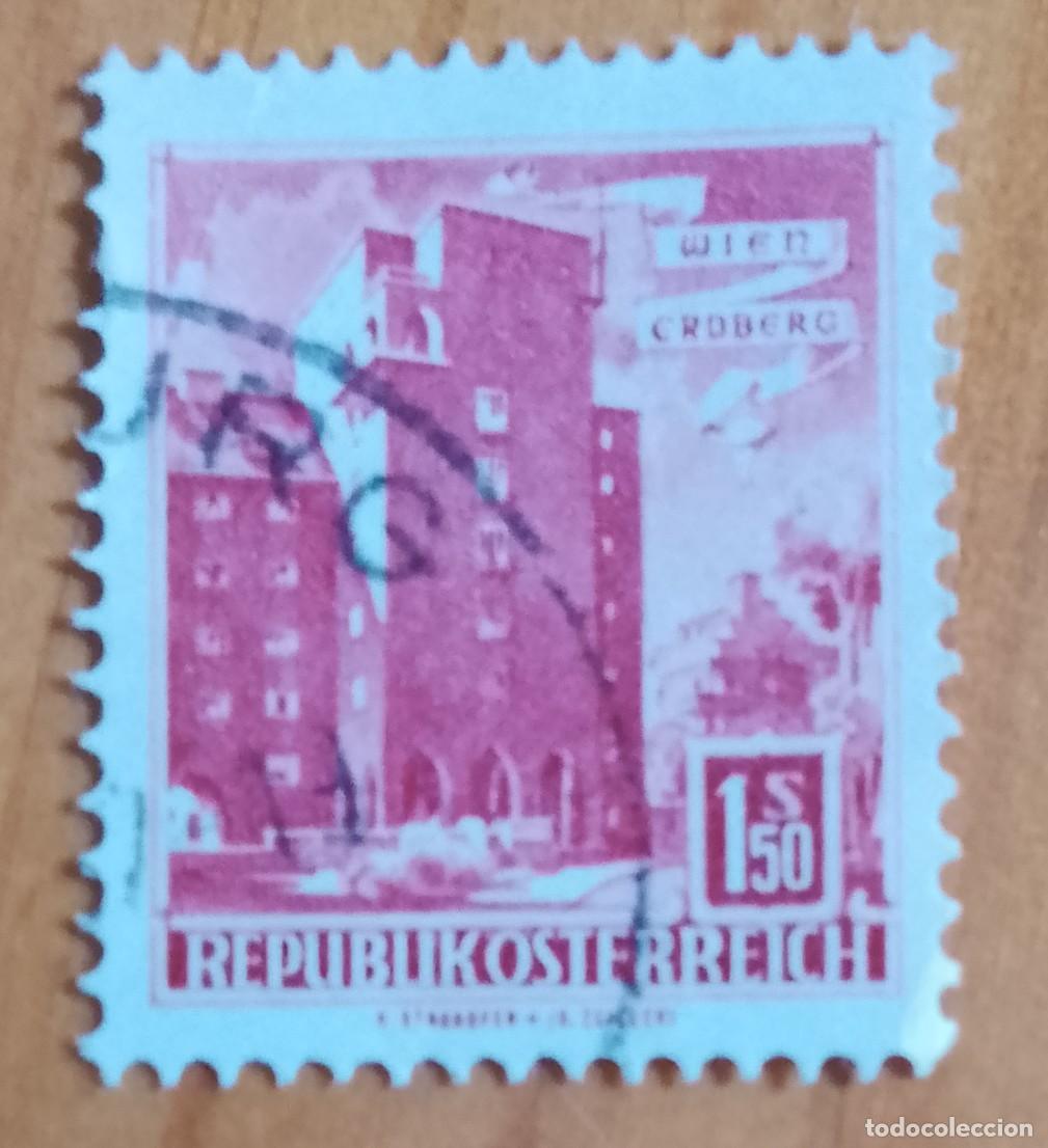 Sellos: AUSTRIA - V/F 1,50 S - A&Ntilde;O 1957 - ARQUITECTURA, EDIFICIOS: ERDBERG EN VIENA