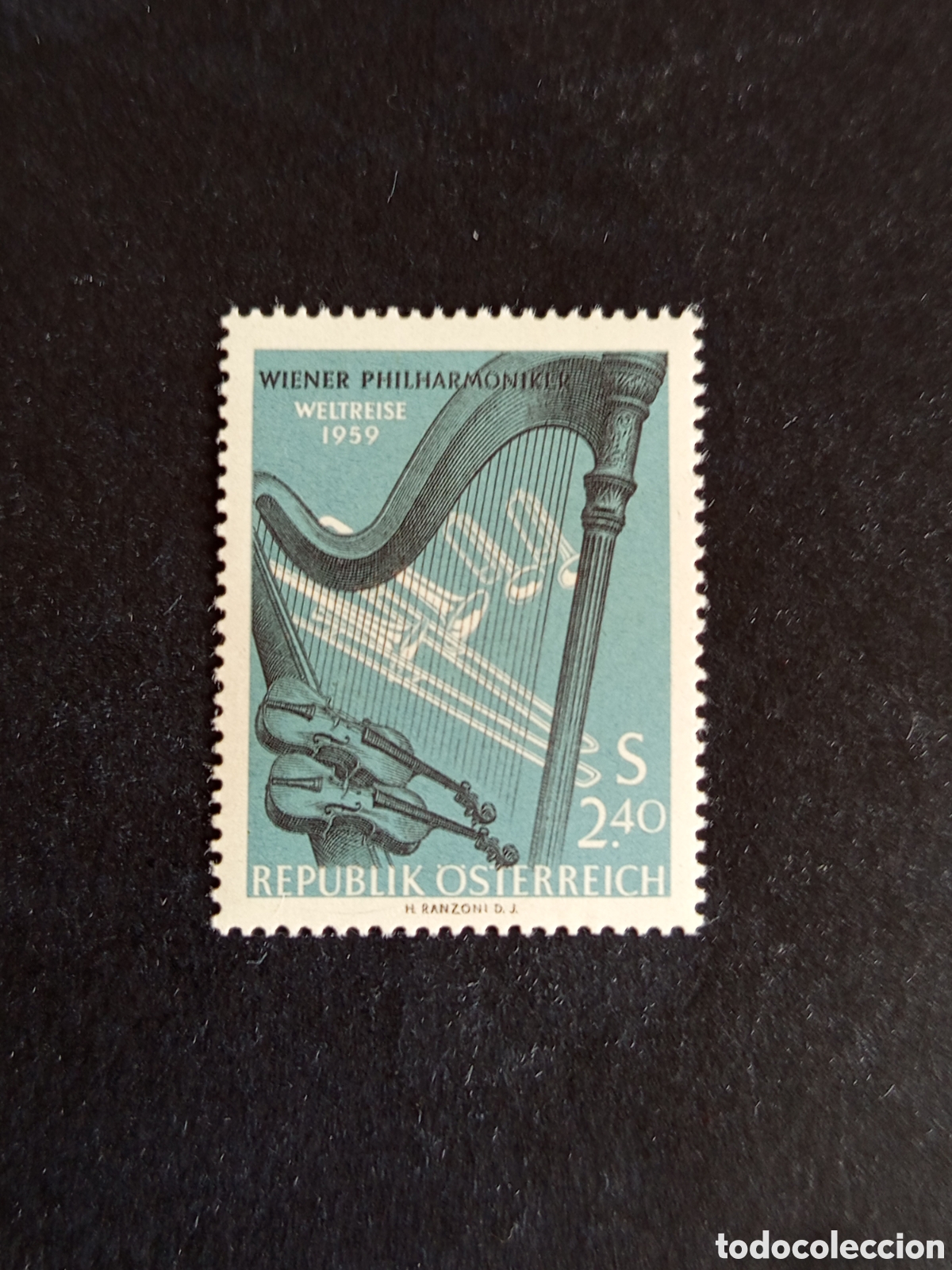 Sellos: AUSTRIA, 1959. Orquesta Filarm&oacute;nica de Viena. Yvert 913. Ver fotos. Pedido m&iacute;nimo 3 &euro;.Serie completa