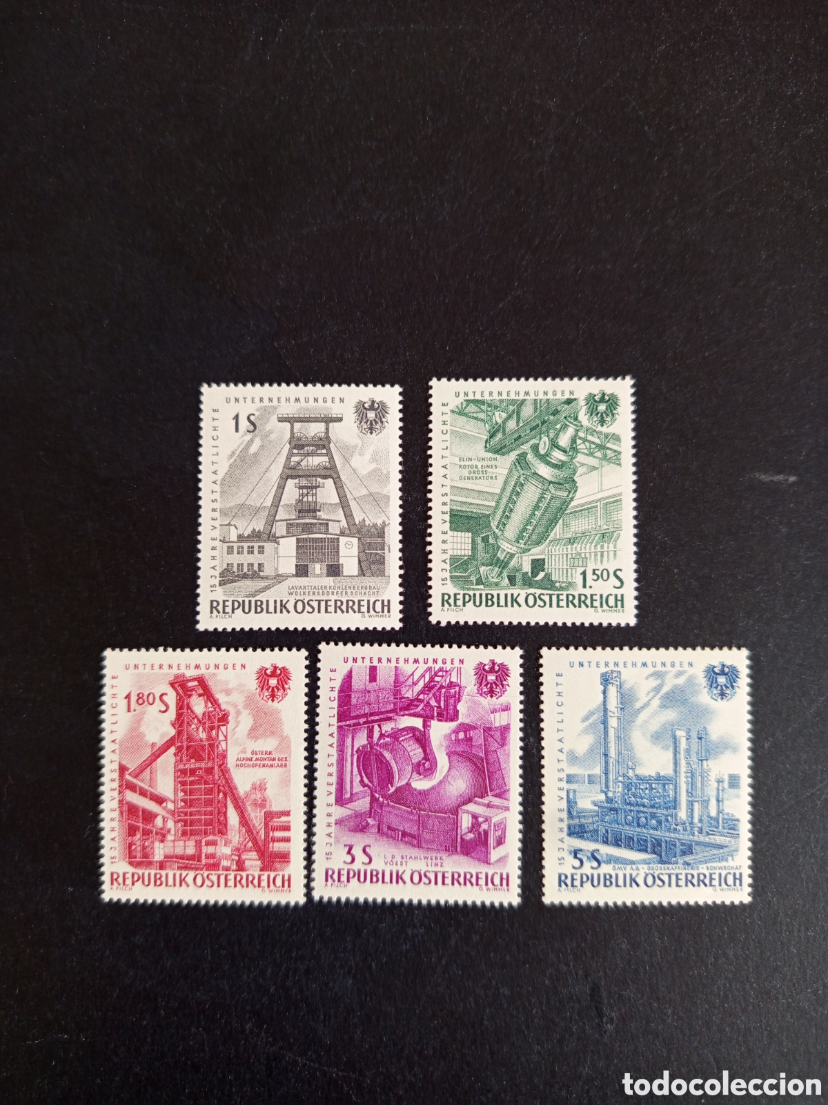 Sellos: AUSTRIA, 1961. Desarrollo industrial. Yvert 9932/6. Ver fotos. Pedido m&iacute;nimo 3 &euro;. Serie completa