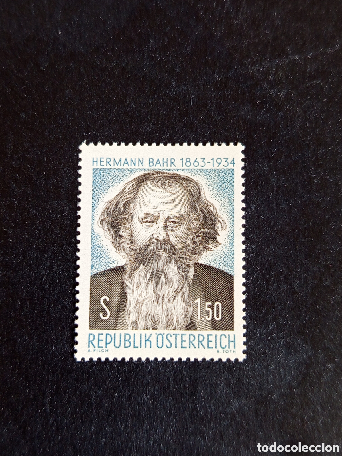 Sellos: AUSTRIA, 1963. Hermann Bahr, poeta. Yvert 968. Ver fotos. Pedido m&iacute;nimo 3 &euro;. Serie completa