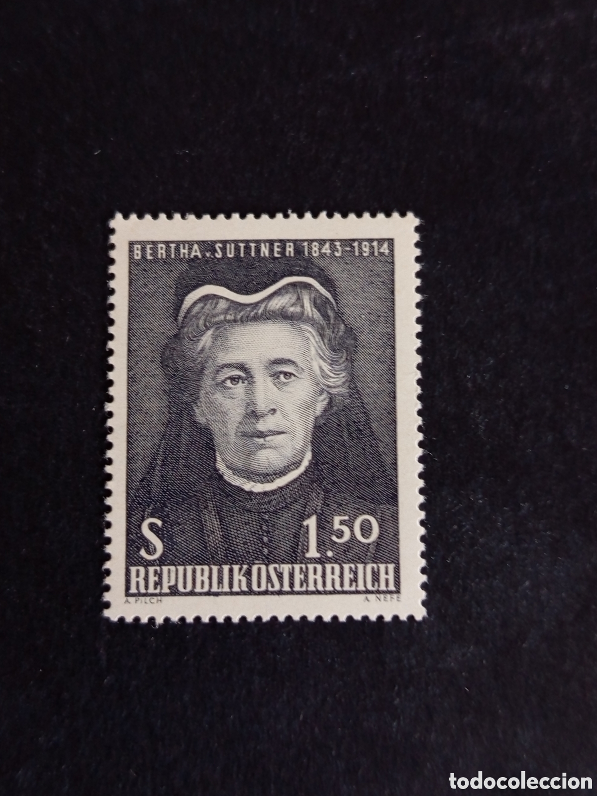 Sellos: AUSTRIA, 1965. Bertha von Suttner, Nobel de la Paz. Yvert 1035. Ver fotos. Pedido m&iacute;nimo 3 &euro;.