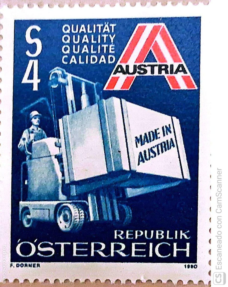Sellos: Austria. 1461 Promoci&oacute;n de las actividades exportadoras: Carretilla. 1980. Sellos nuevos y numeraci&oacute;