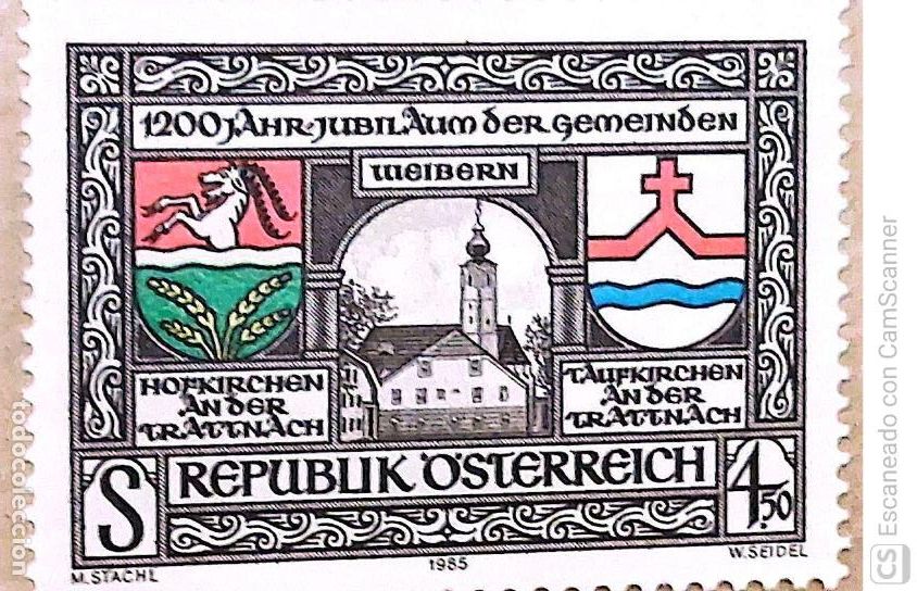 Sellos: Austria. 1653 Escudos de Hofkirchen. 1985. Sellos nuevos y numeraci&oacute;n Yvert.