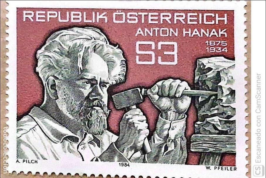 Sellos: Austria. 1593 Escultor Anton Hanak. 1984. Sellos nuevos y numeraci&oacute;n Yvert.