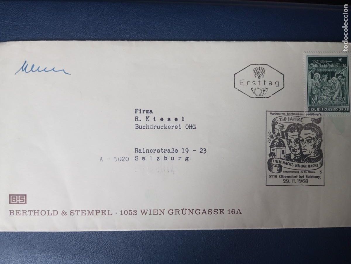 Sellos: AUSTRIA 1968, MATASELLOS PRIMER DIA NAVIDAD 68