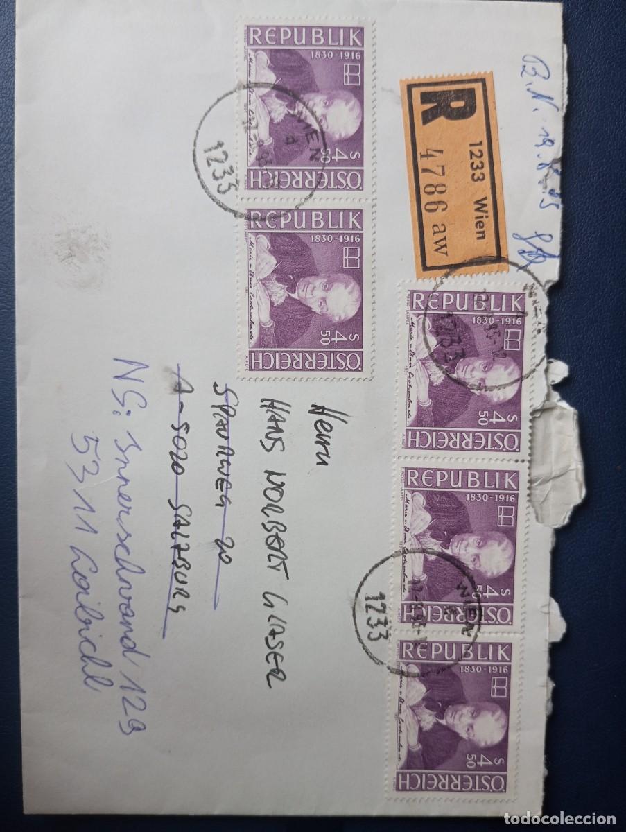 Sellos: AUSTRIA 1995, CERTIFICADO DE VIENA, SELLOS DE MARIE EBNER, ESCRITORA