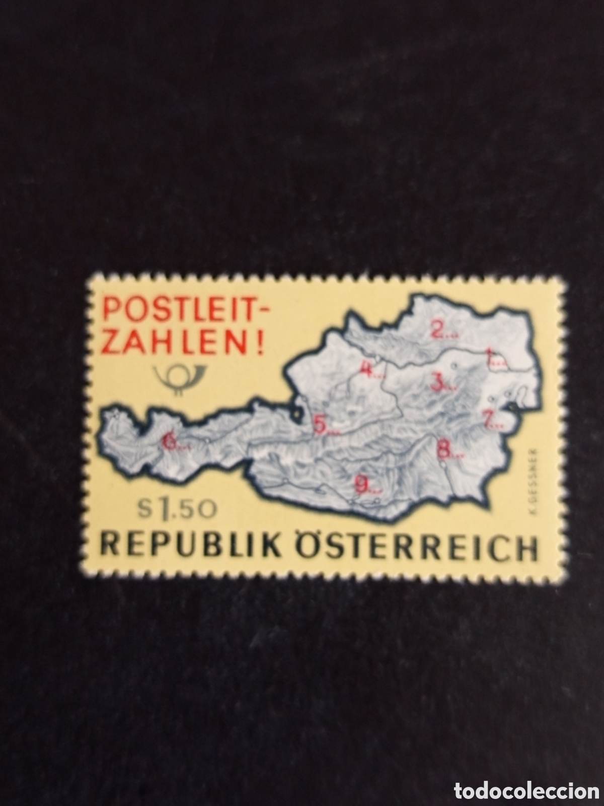 Sellos: AUSTRIA, 1966. C&oacute;digo postal. Mapa de Austria. Yvert 1036. Ver fotos. Pedido m&iacute;nimo 3 &euro;.