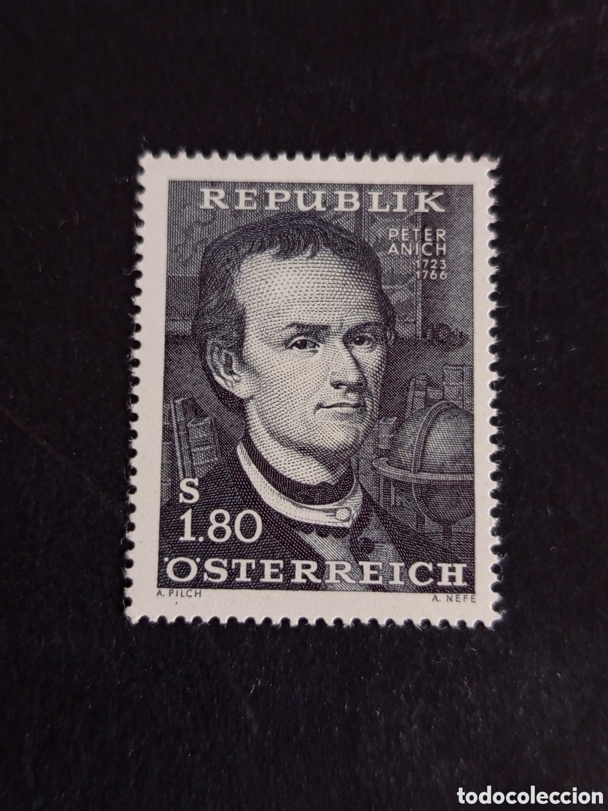 Sellos: AUSTRIA, 1966. Peter Anich, cart&oacute;grafo. Yvert 1051. Ver fotos. Pedido m&iacute;nimo 3 &euro;. Serie completa