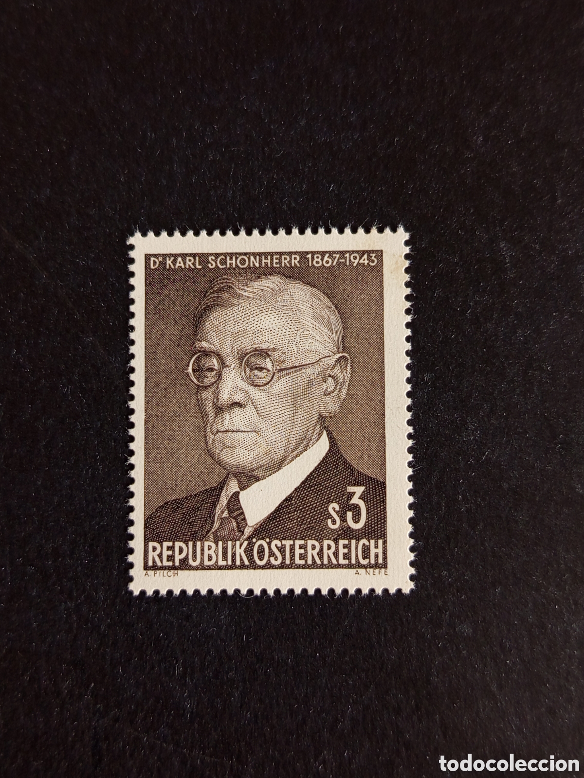 Sellos: AUSTRIA, 1967. Karl Sch&ouml;nherr. Yvert 1068. Ver fotos. Pedido m&iacute;nimo 3 &euro;. Serie completa en nuevo